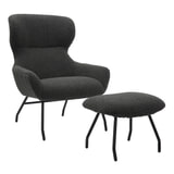 Artistiq Fauteuil 'Ashten' Met hocker, Teddy, kleur Antraciet