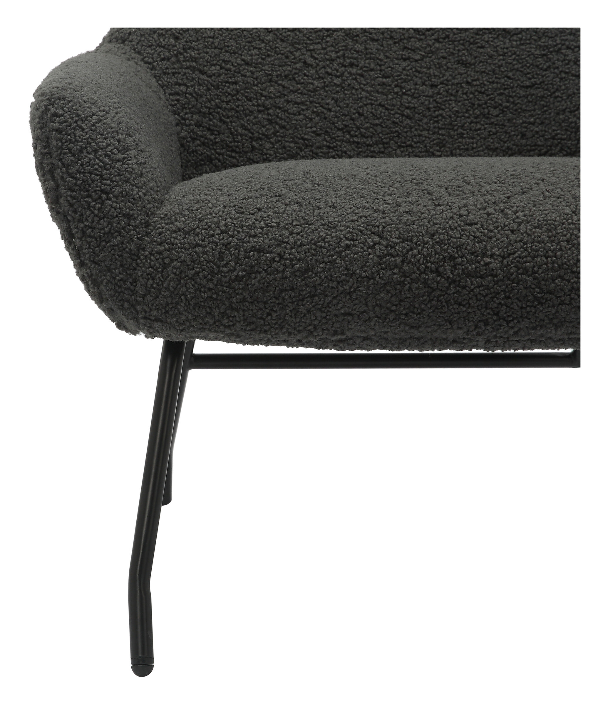 Artistiq Fauteuil 'Ashten' Met hocker, Teddy, kleur Antraciet
