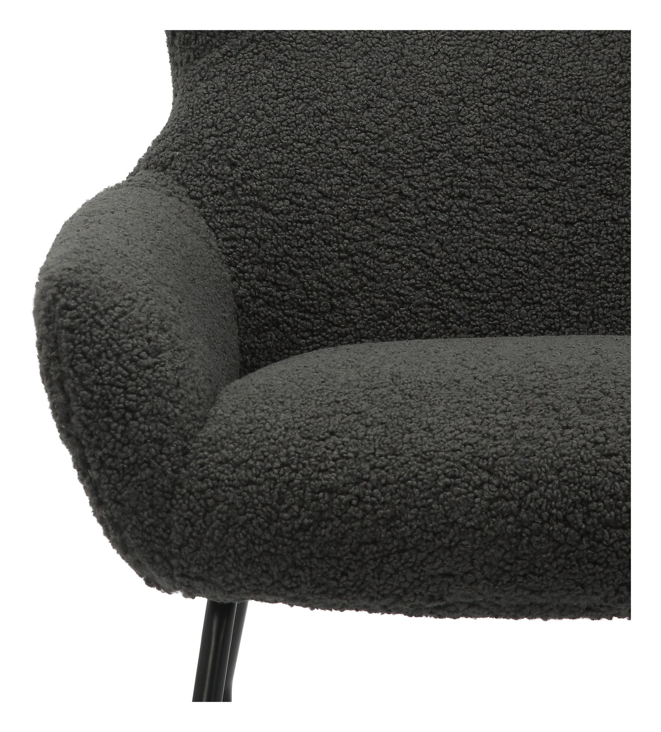 Artistiq Fauteuil 'Ashten' Met hocker, Teddy, kleur Antraciet