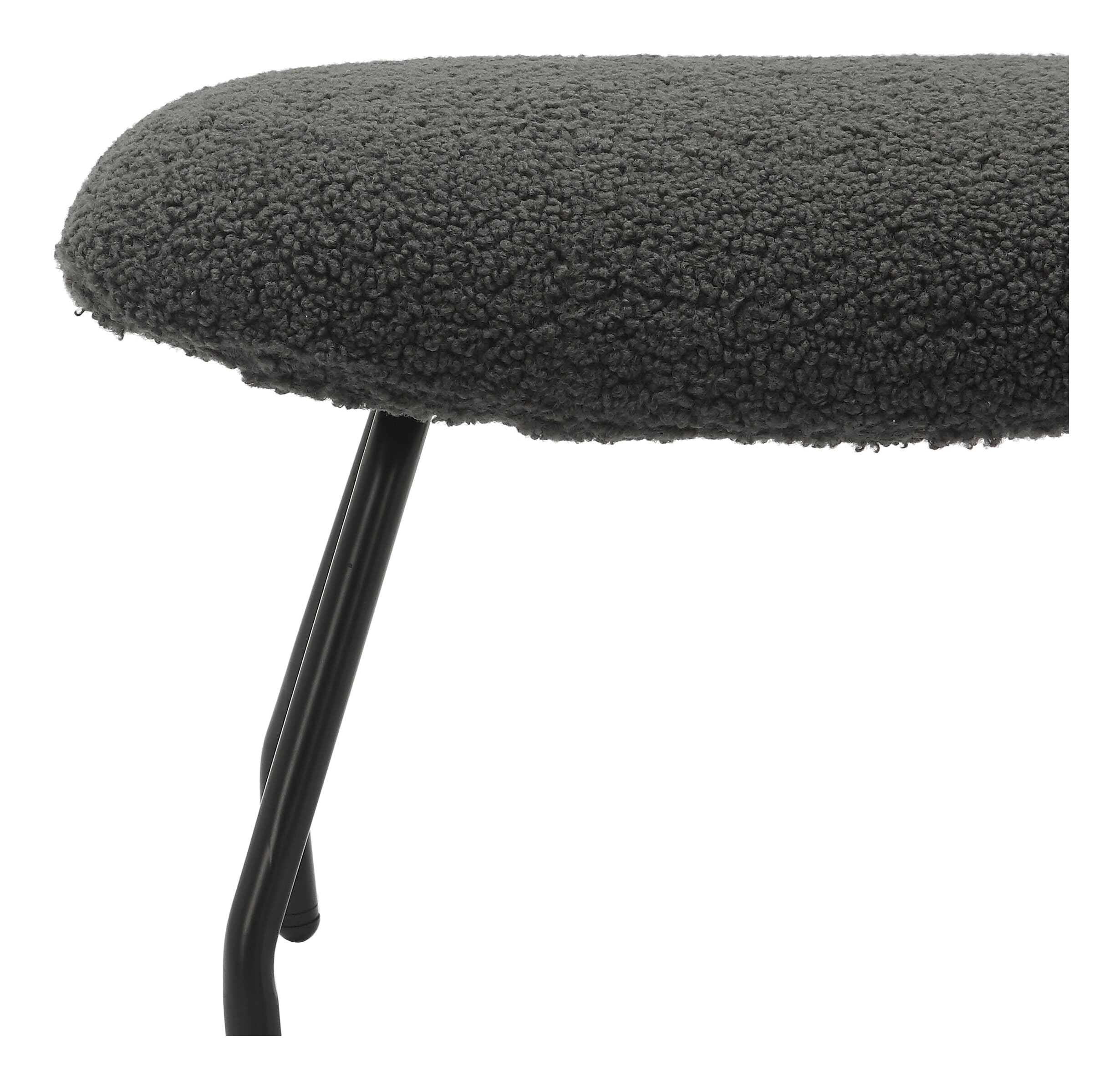 Artistiq Fauteuil 'Ashten' Met hocker, Teddy, kleur Antraciet