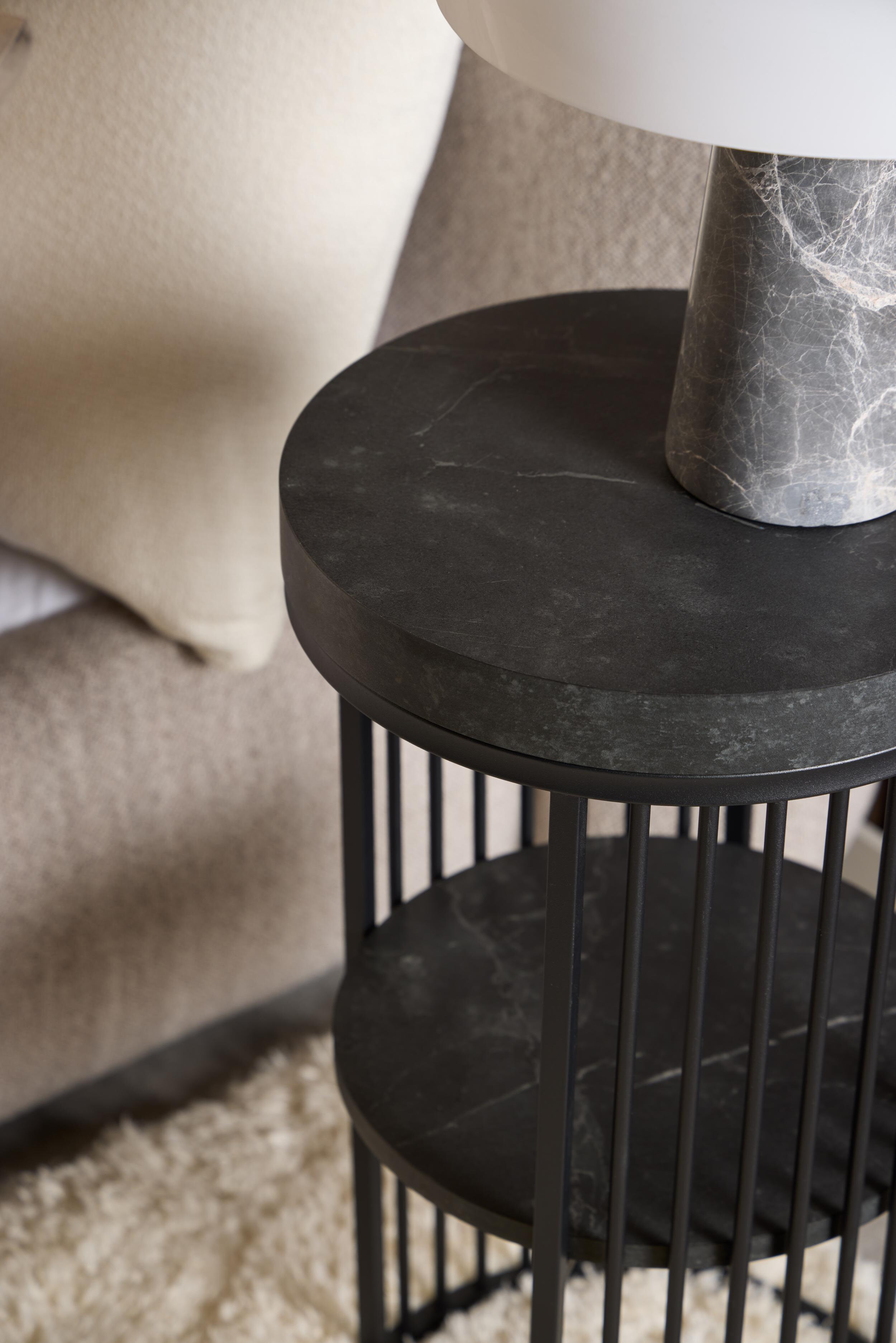 Bendt Rond Nachtkastje 'Esme' Marmerlook, 35cm