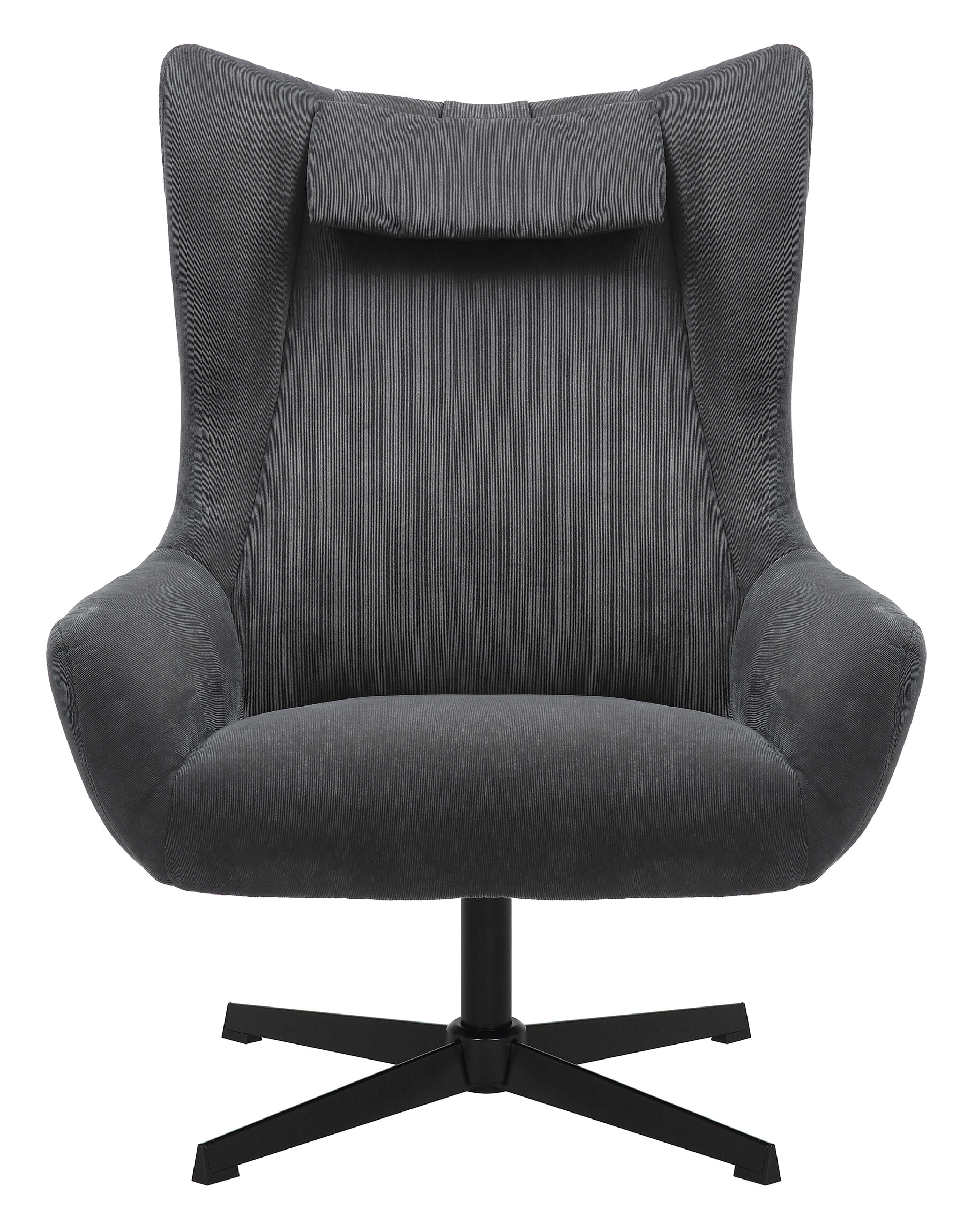 Artistiq Draaifauteuil 'Mendy' Met hocker, Rib, kleur Grijs