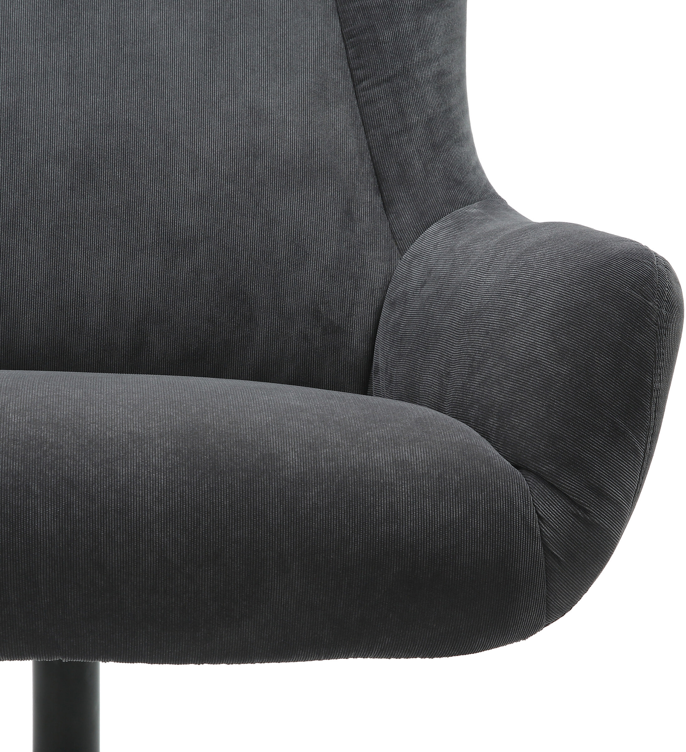 Artistiq Draaifauteuil 'Mendy' Met hocker, Rib, kleur Grijs
