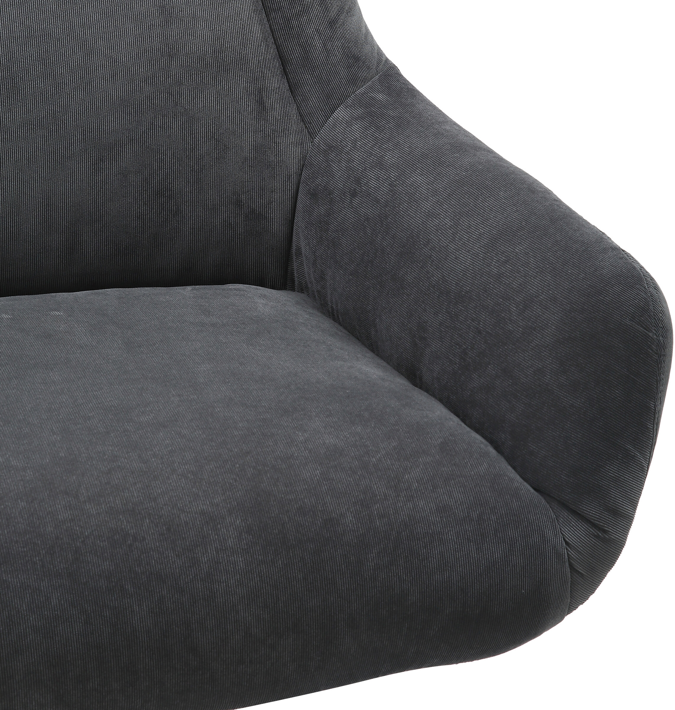 Artistiq Draaifauteuil 'Mendy' Met hocker, Rib, kleur Grijs