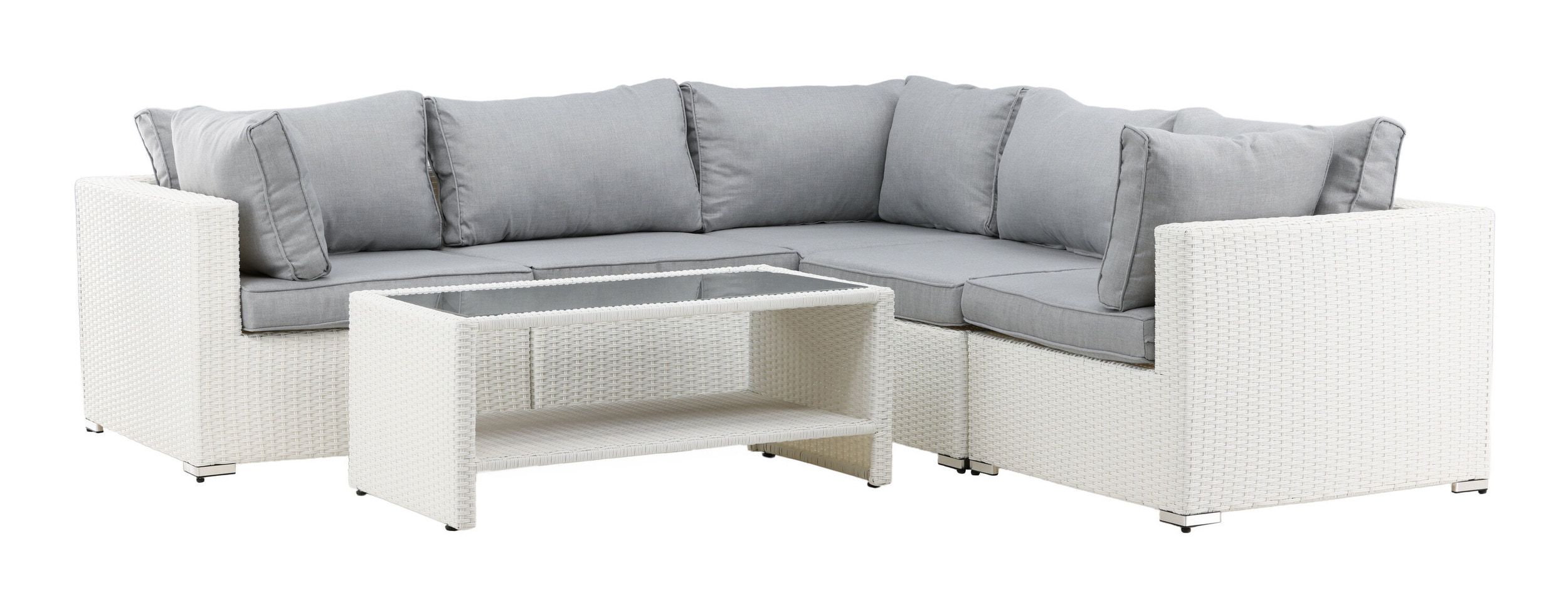Nohr Loungeset 'Latonda' Met hoekbank en tafel, kleur Wit