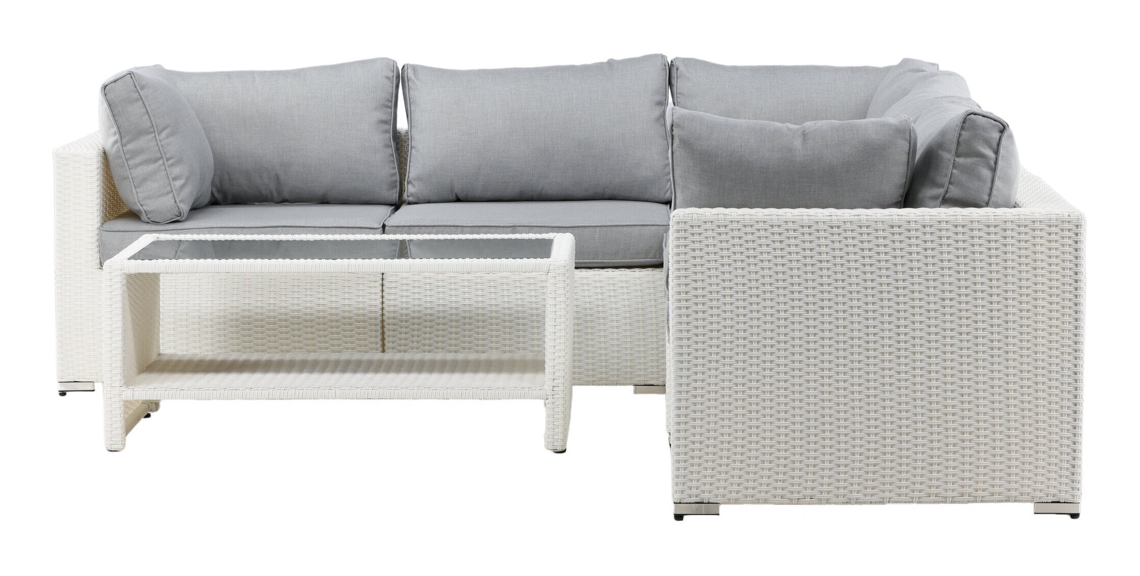 Nohr Loungeset 'Latonda' Met hoekbank en tafel, kleur Wit
