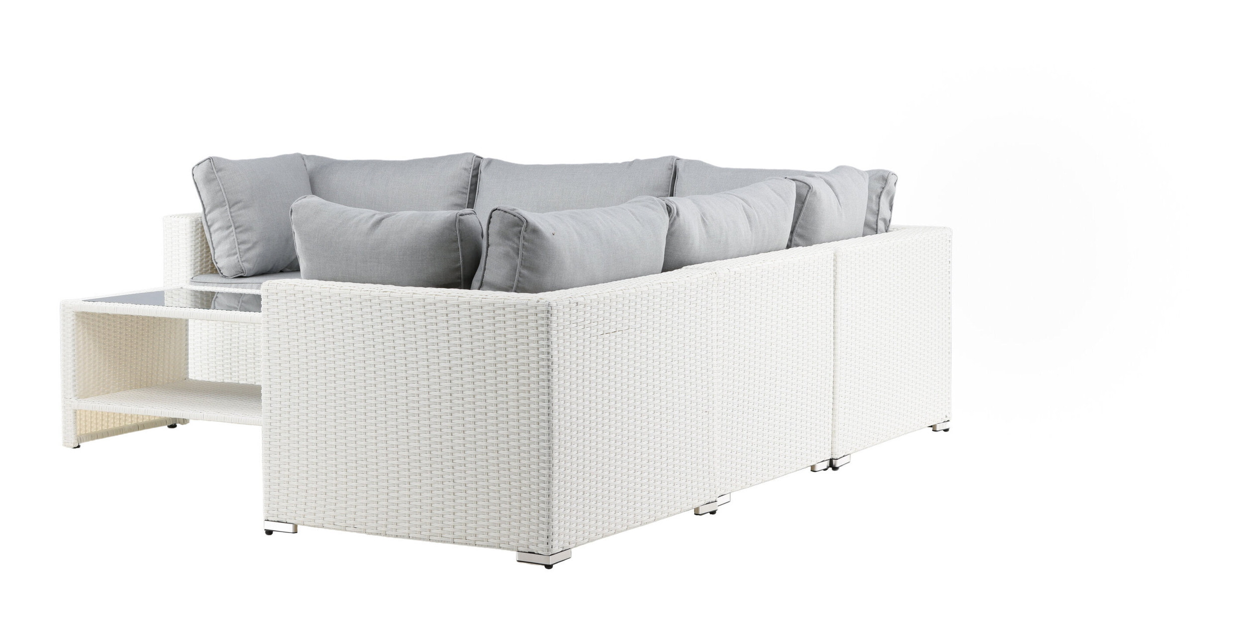 Nohr Loungeset 'Latonda' Met hoekbank en tafel, kleur Wit