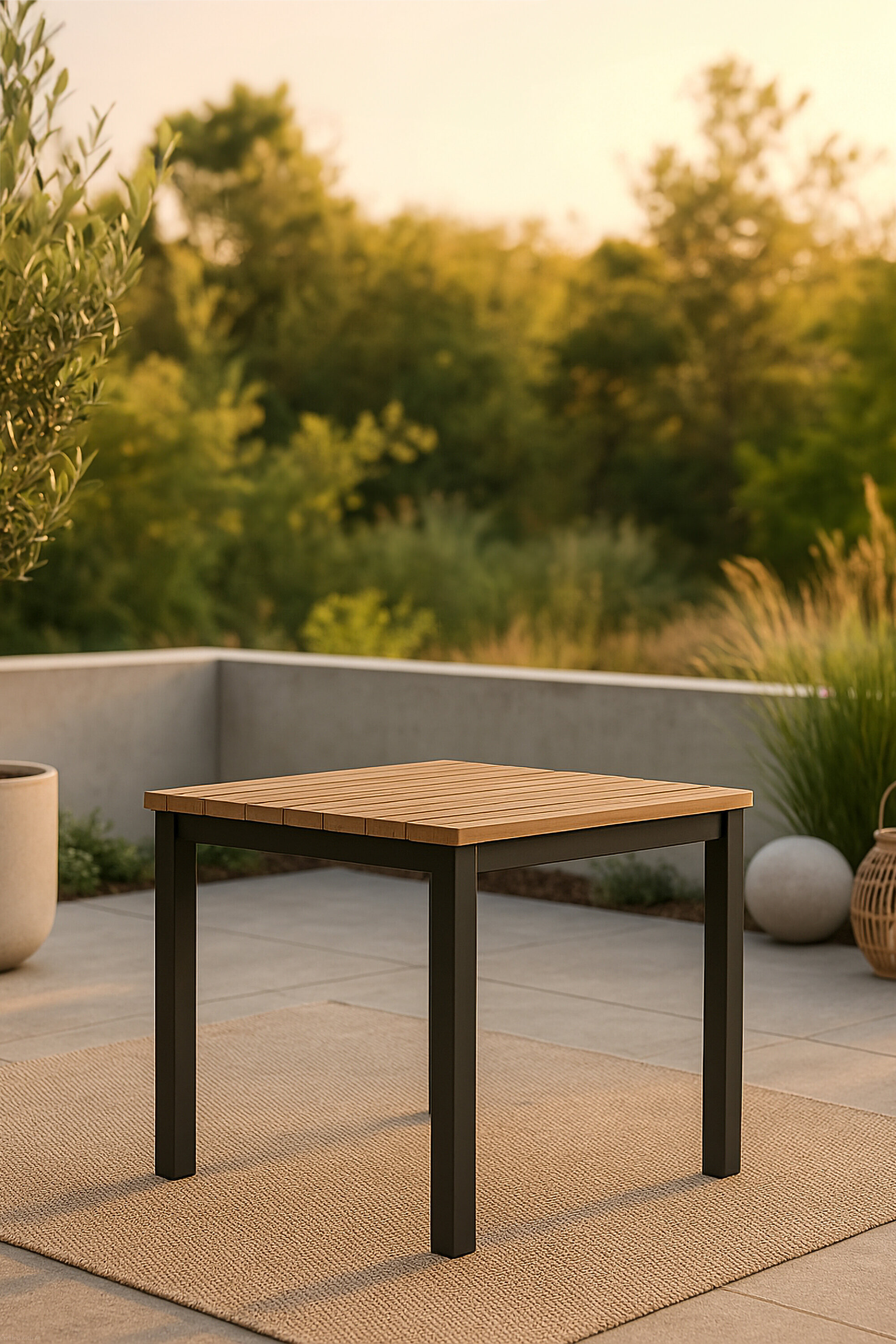 Nohr Outdoor Bijzettafel Constantina Teakhout, 40 x 40cm - Naturel - Vierkant