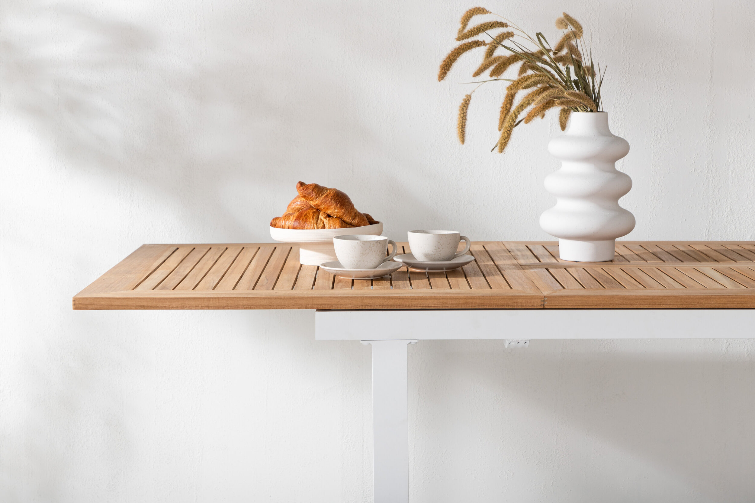 Nohr Tuintafel 'Taysha' Teakhout, 160/240 x 90cm, kleur Wit