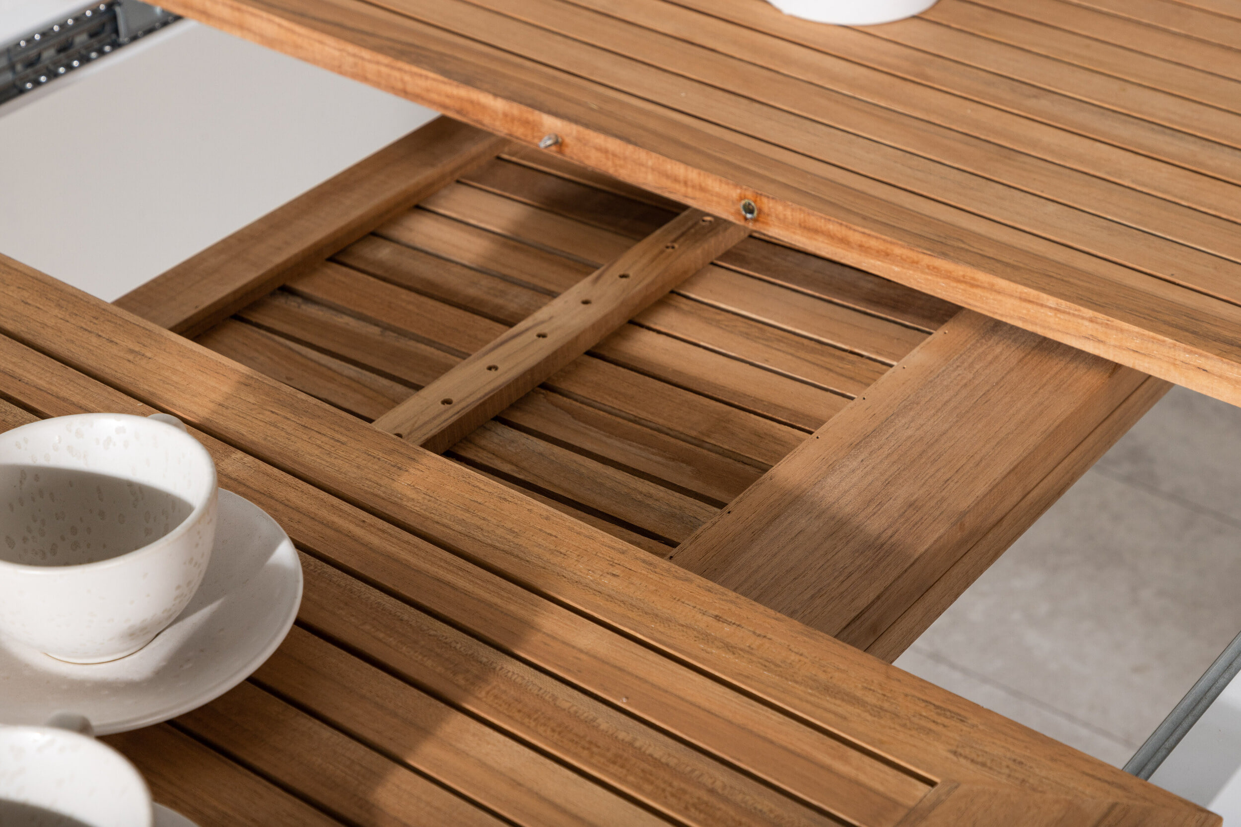 Nohr Tuintafel 'Taysha' Teakhout, 160/240 x 90cm, kleur Wit
