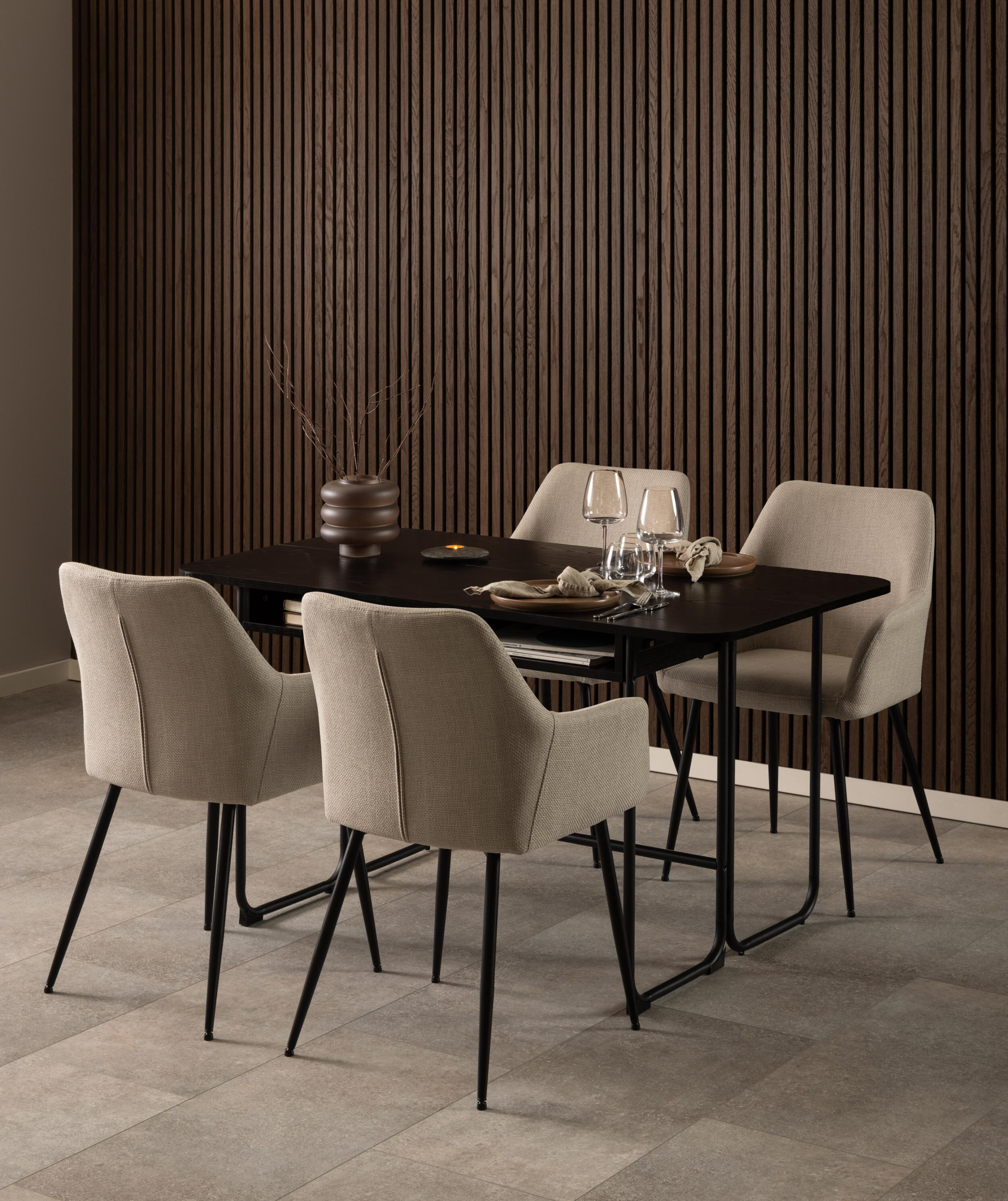 Bendt Sidetable/Eettafel 'Jaja' 140 x 40/80cm, kleur Zwart