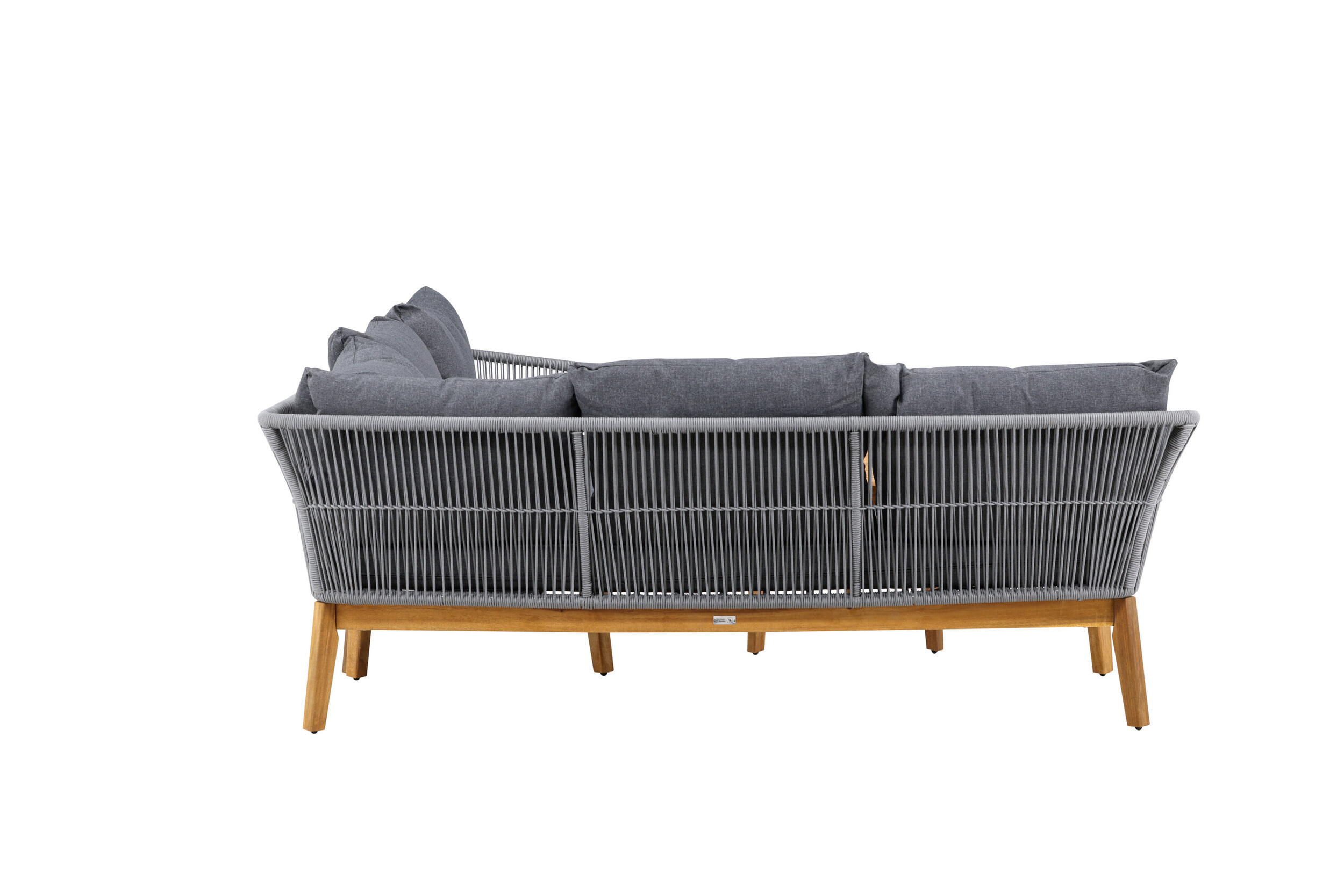 Nohr Loungeset 'Chandni' Acaciahout, Met hoekbank en tafel, kleur Grijs