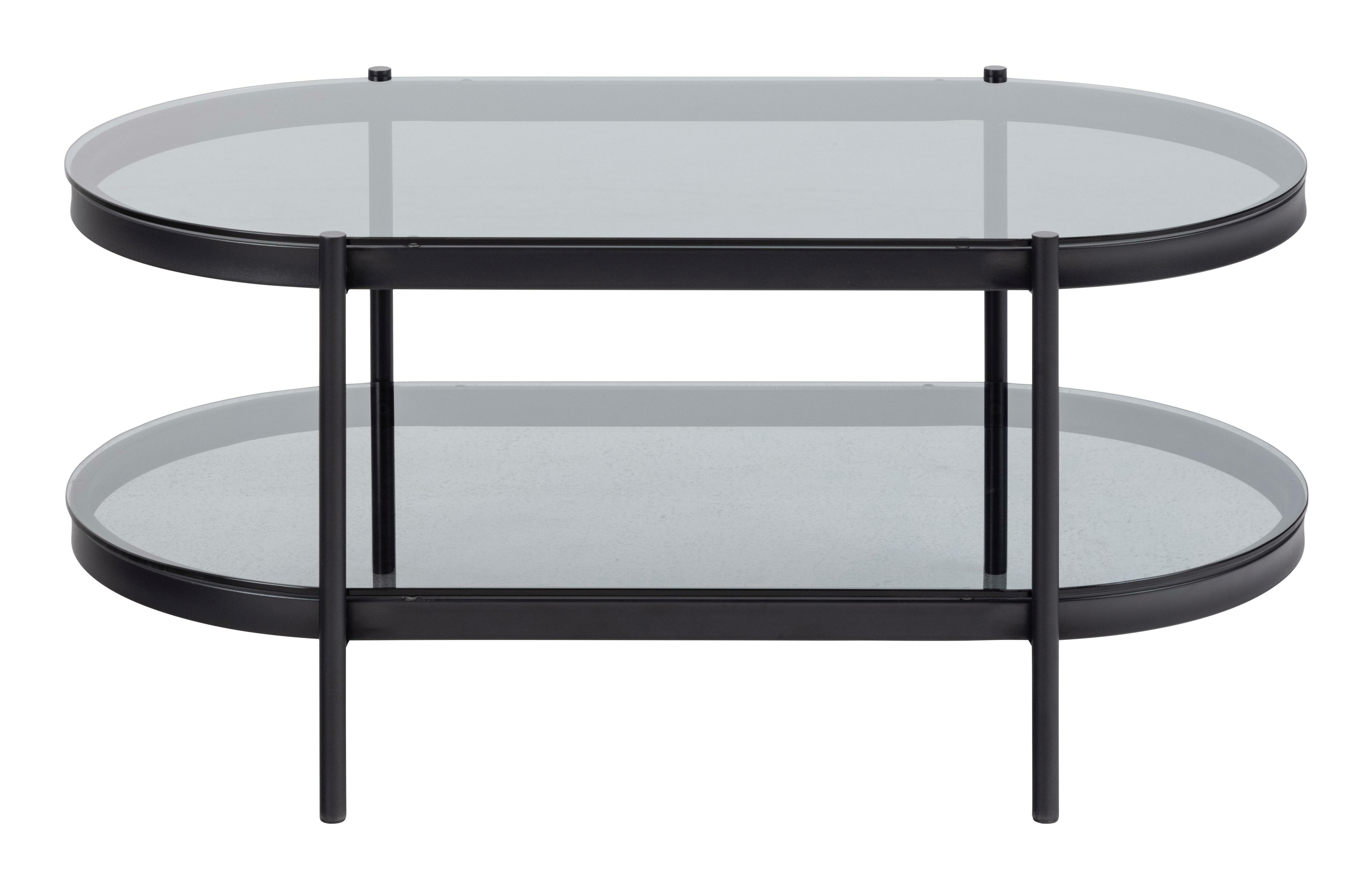 Bendt Ovale Glazen Salontafel 'Paw' 95 x 50cm, kleur Zwart