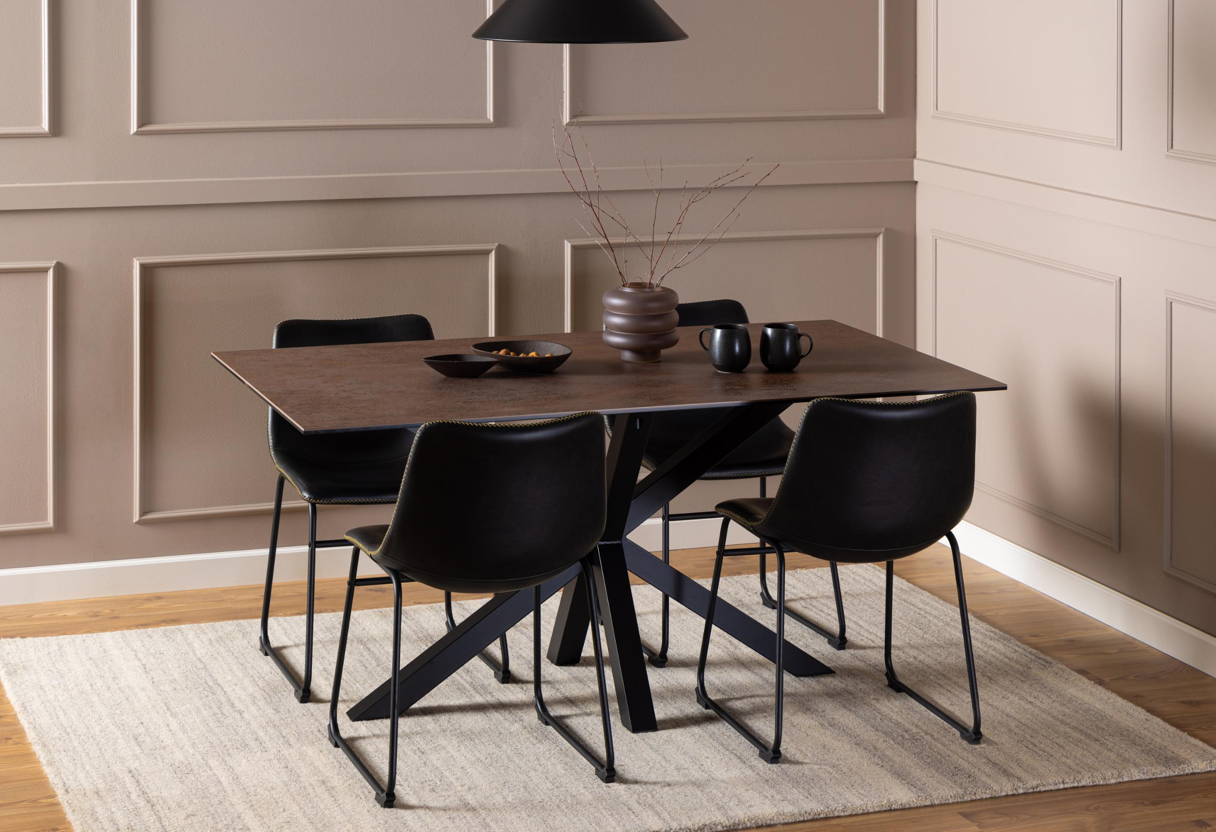 Bendt Eettafel 'Line' Keramiek, 160 x 90cm, kleur Bruin