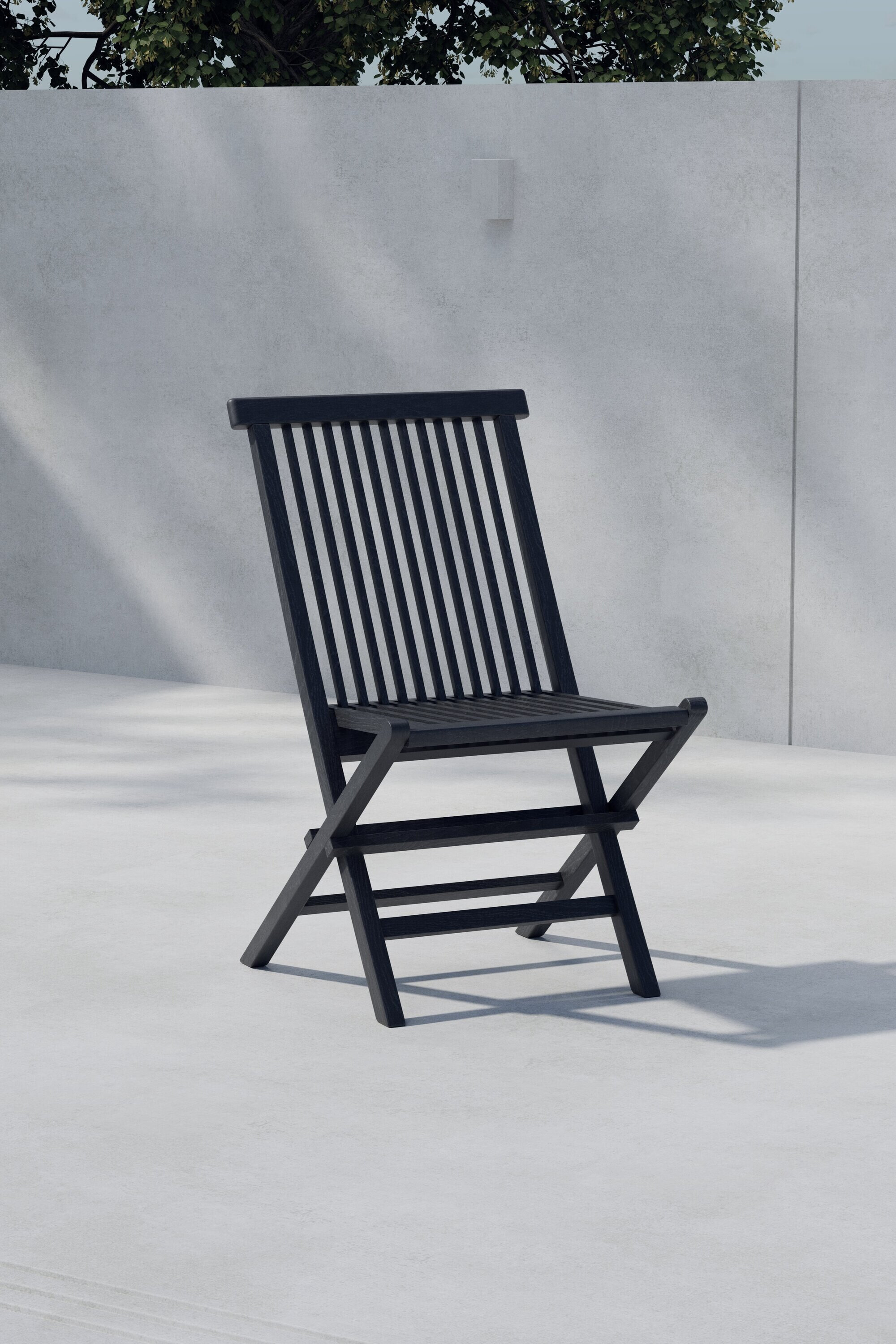 Nohr Inklapbare Tuinstoel 'Amberia' Teakhout, kleur Zwart