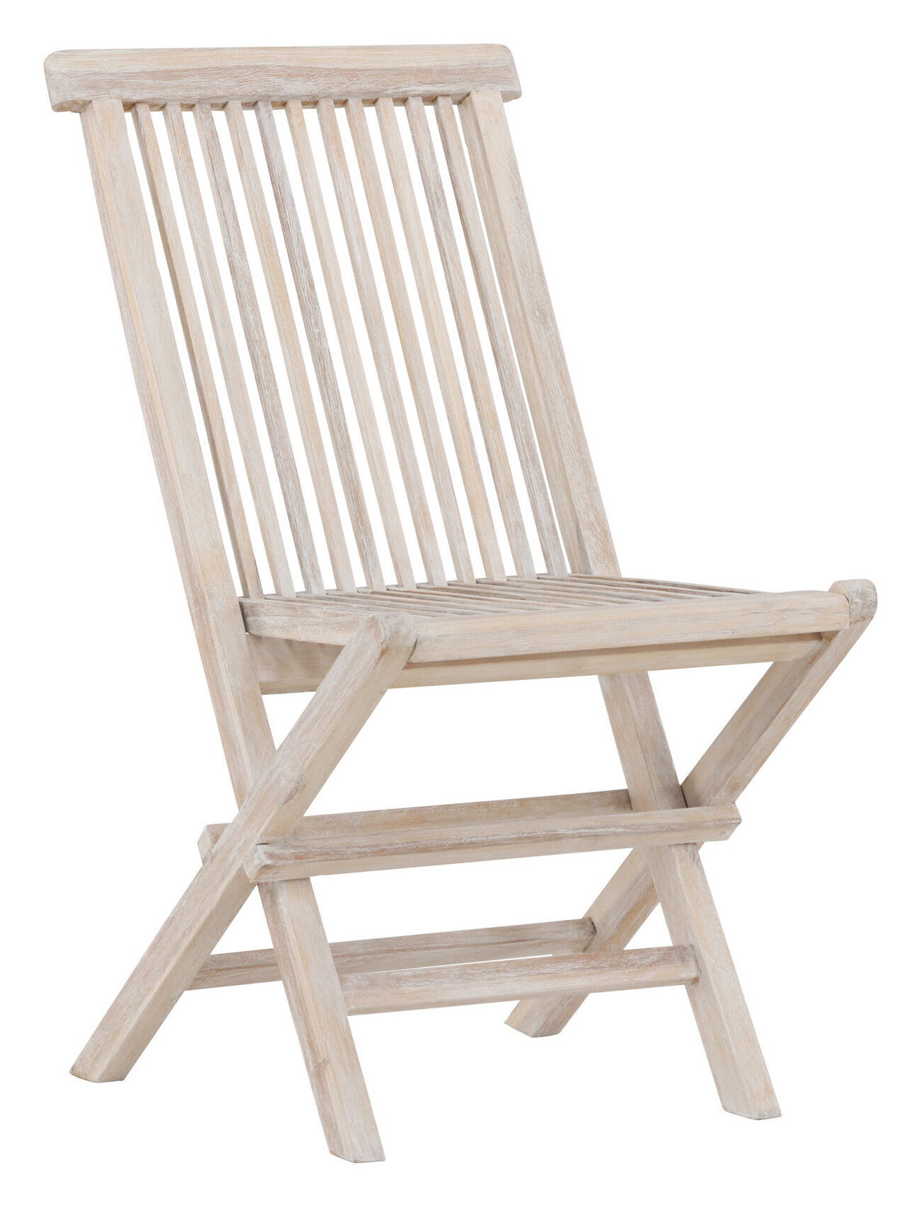 Nohr Inklapbare Tuinstoel 'Amberia' Teakhout, kleur Whitewash