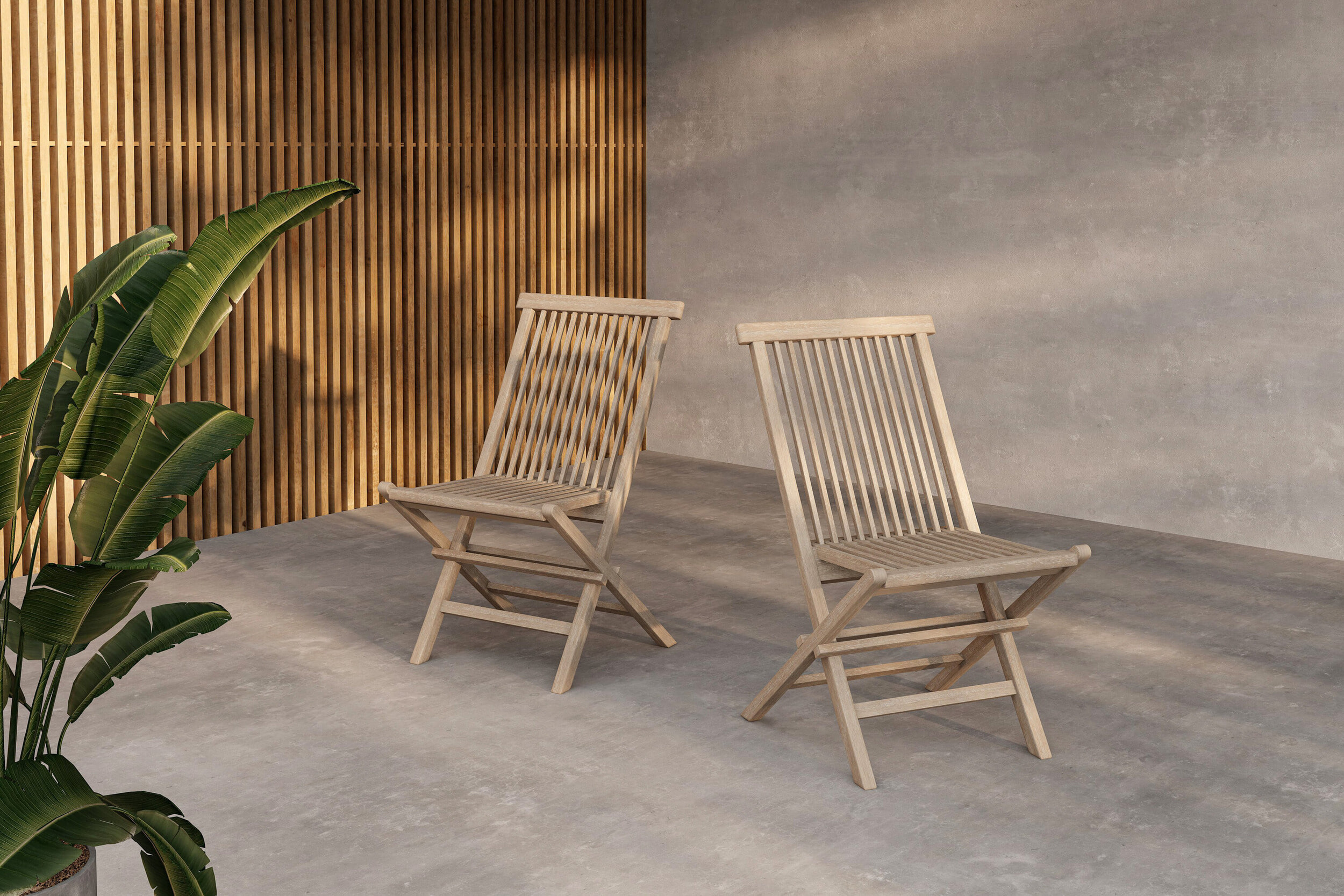 Nohr Inklapbare Tuinstoel 'Amberia' Teakhout, kleur Whitewash