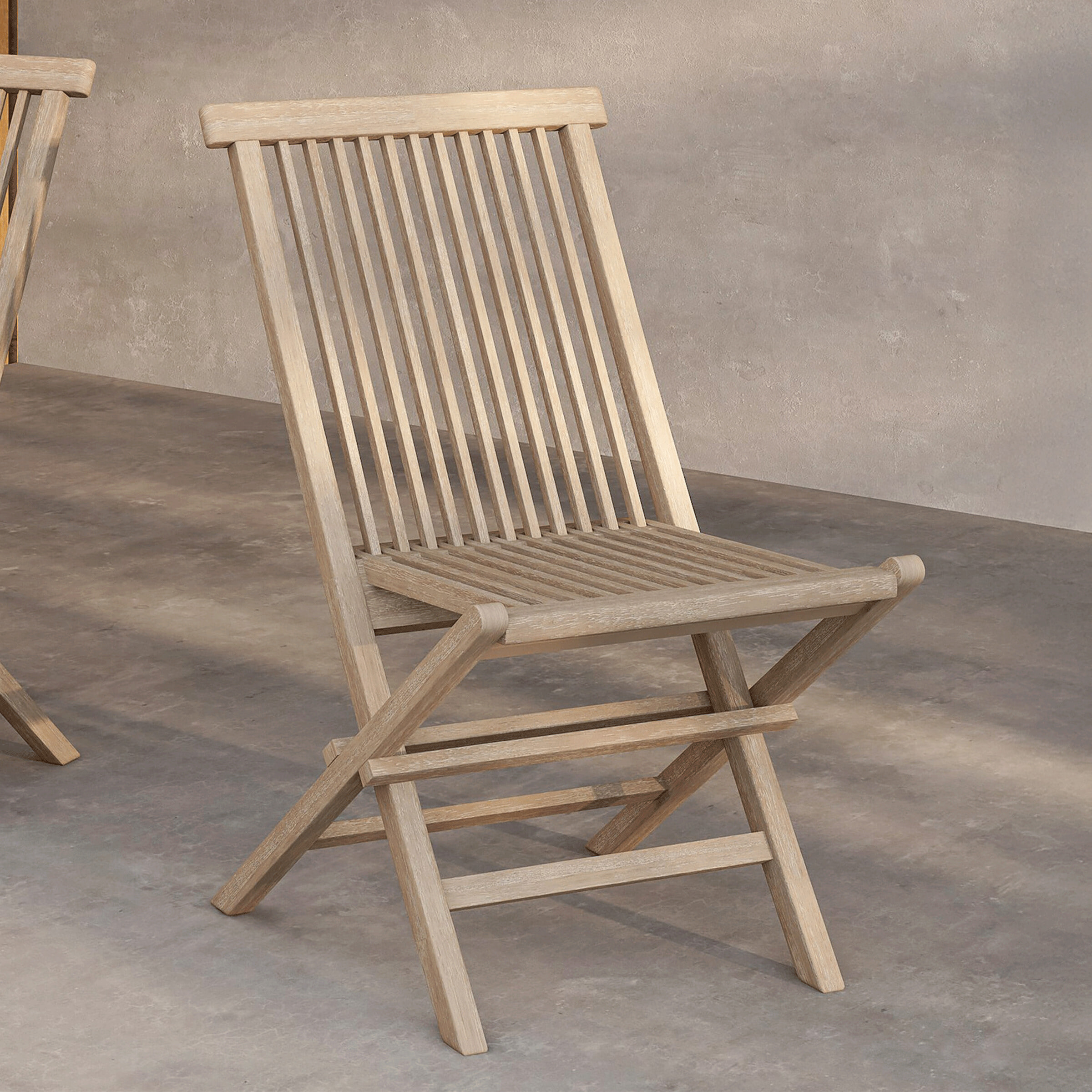 Nohr Inklapbare Tuinstoel 'Amberia' Teakhout, kleur Whitewash