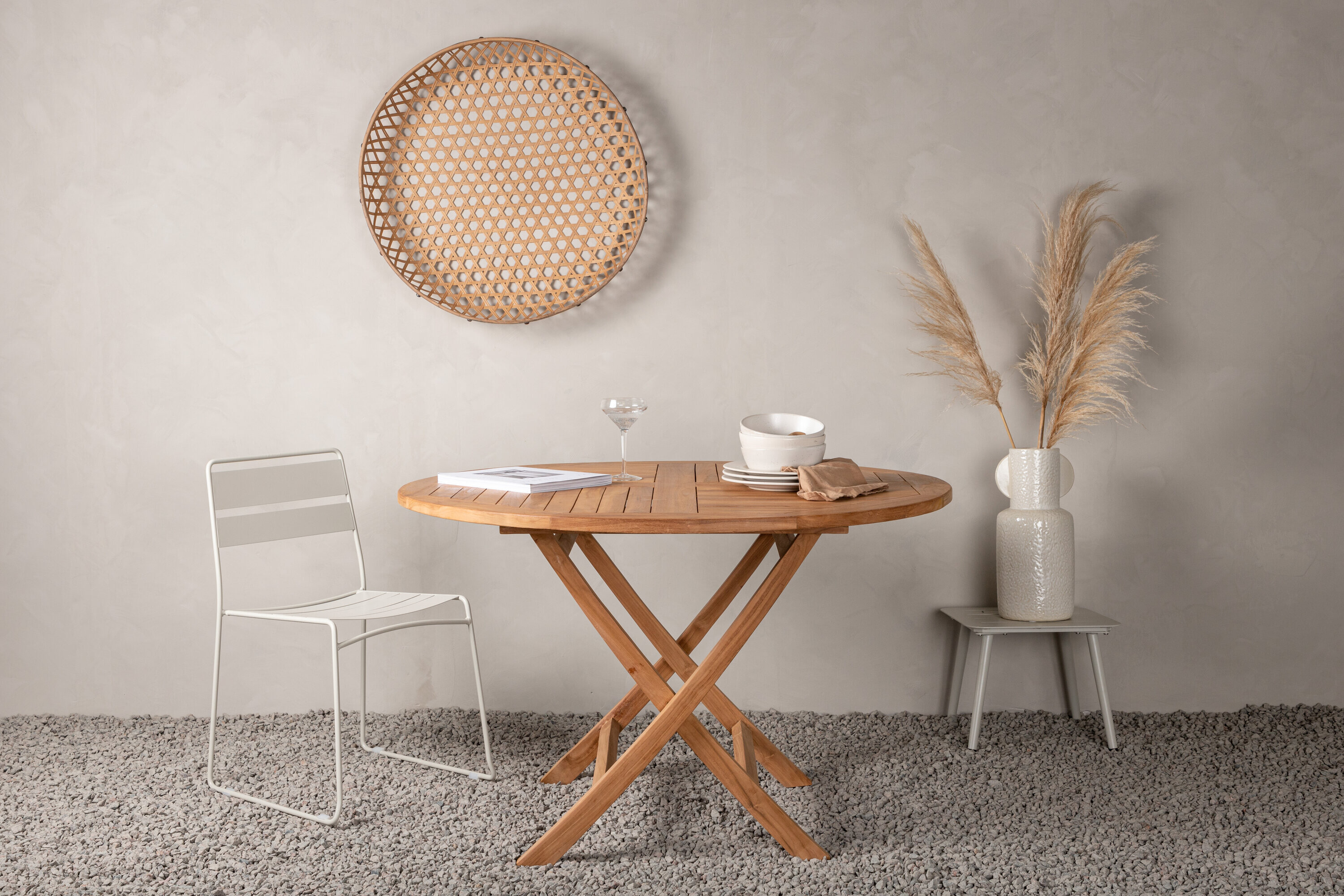 Nohr Ronde Tuintafel Amberia Teakhout, 120cm - Naturel