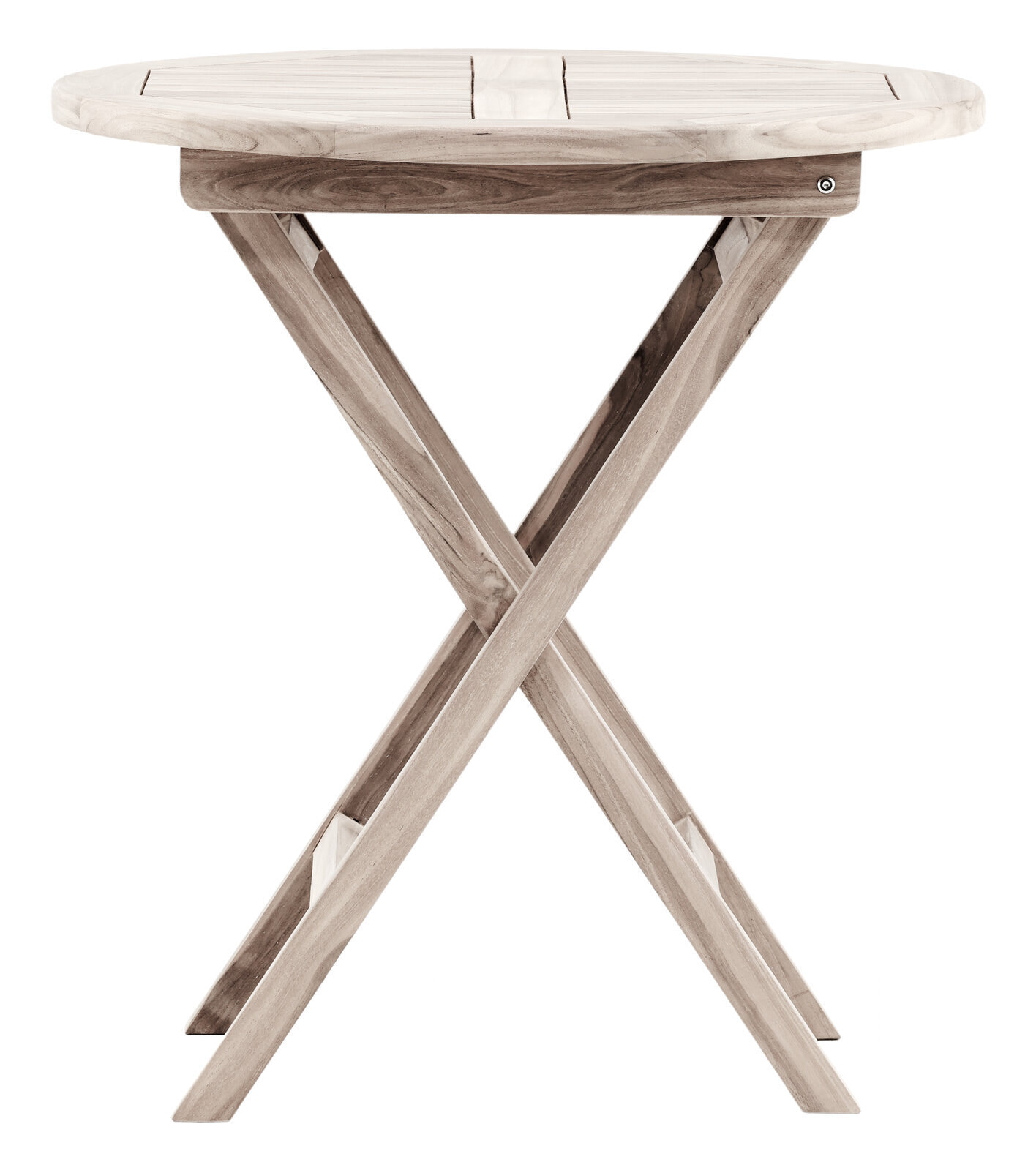 Nohr Ronde Bistrotafel 'Amberia' Teakhout, 70cm, kleur Whitewash