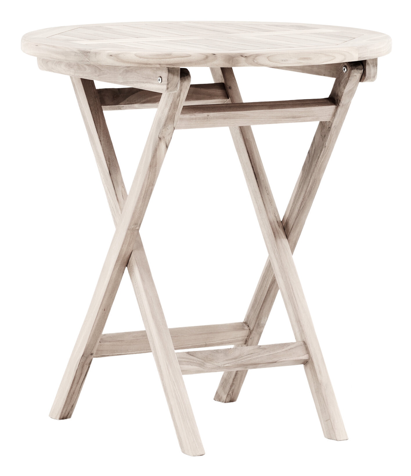 Nohr Ronde Bistrotafel 'Amberia' Teakhout, 70cm, kleur Whitewash