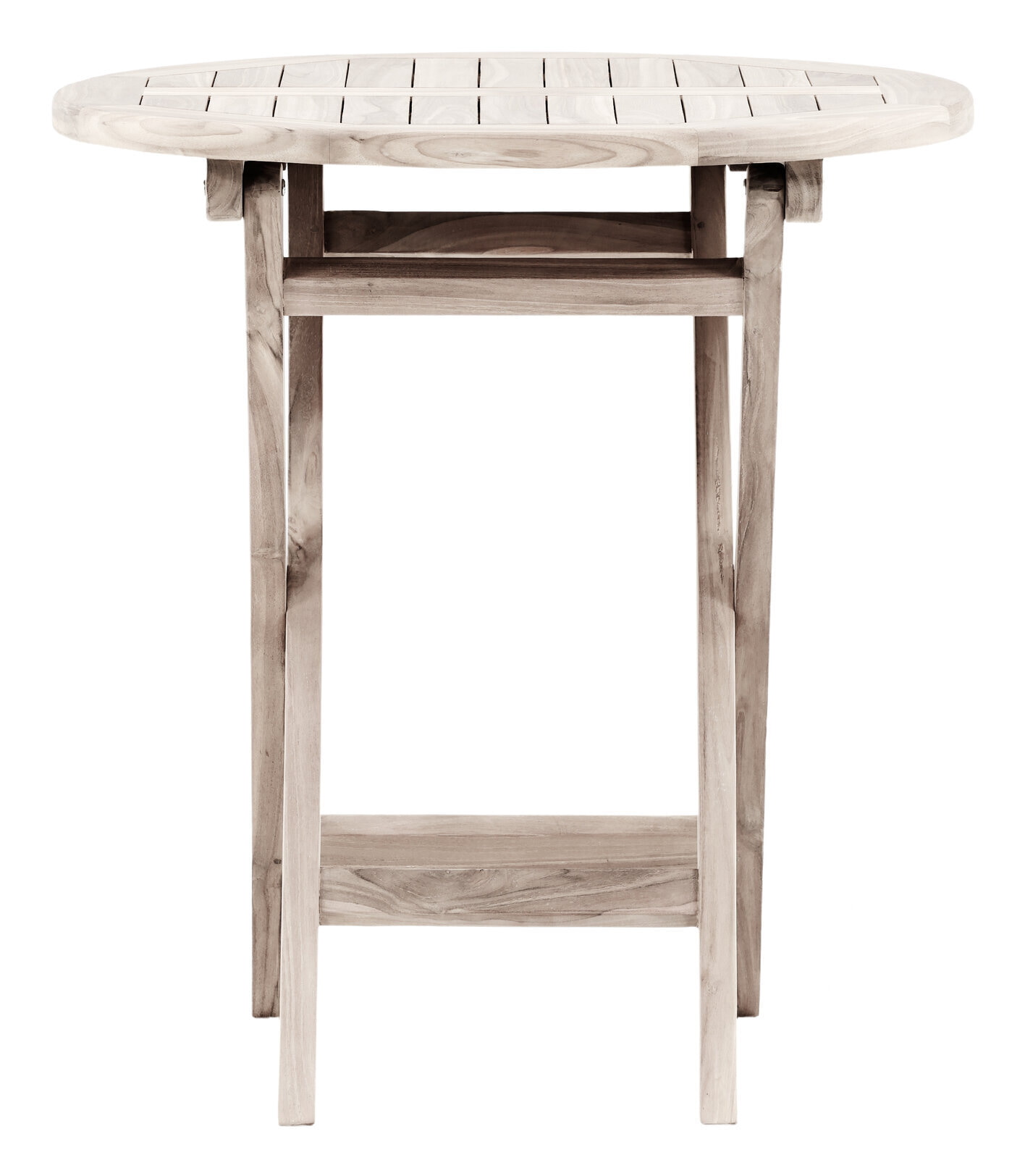 Nohr Ronde Bistrotafel 'Amberia' Teakhout, 70cm, kleur Whitewash