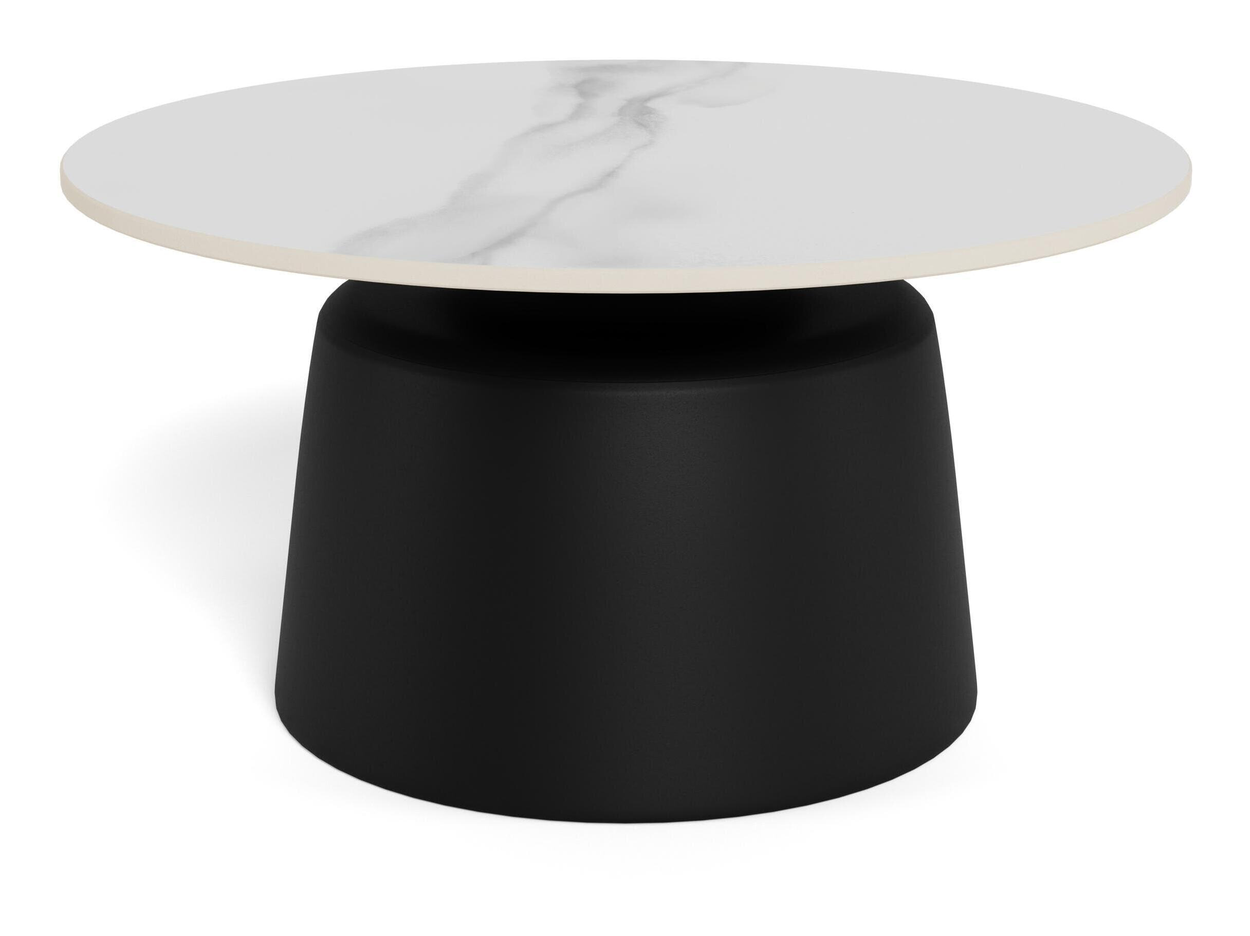 Bendt Ronde Salontafel Waleed Keramiek, 70cm - Wit/Zwart