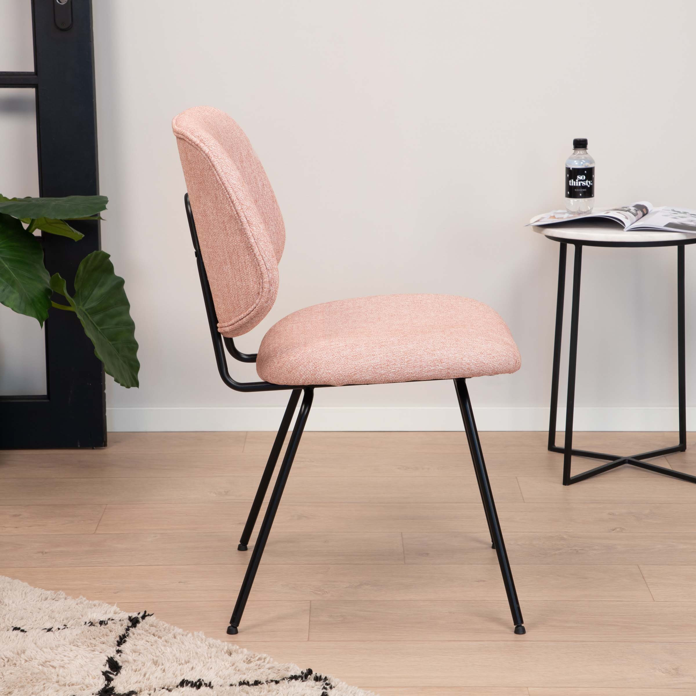 Eleonora Eetkamerstoel 'Lynn' kleur Roze Fletcher