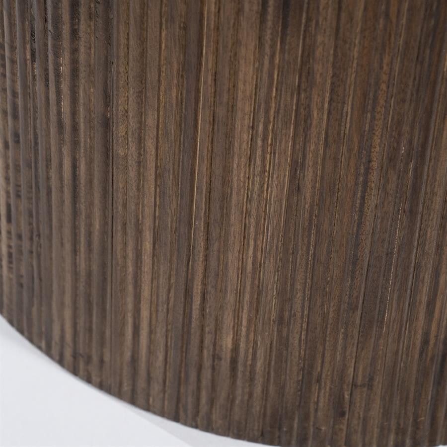 Eleonora Ovale Salontafel 'Maxim' Mangohout en marmer, 120 x 70cm
