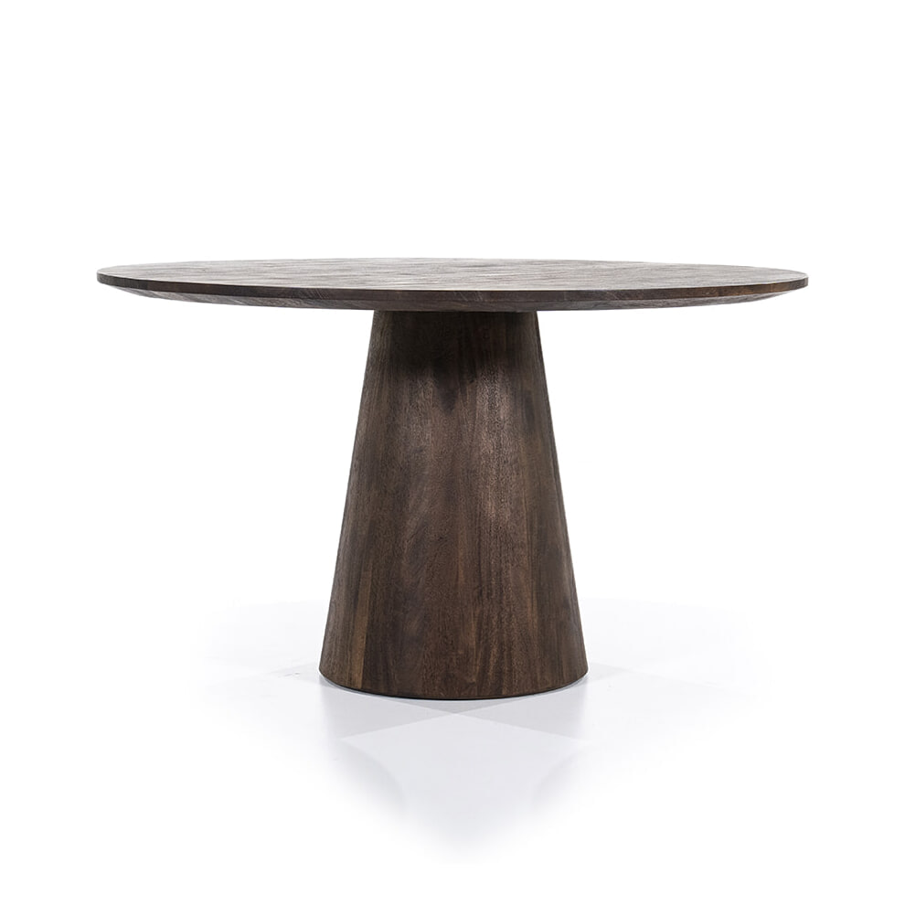 Eleonora Ronde Eettafel 'Aron' Mangohout, kleur Bruin, 130cm