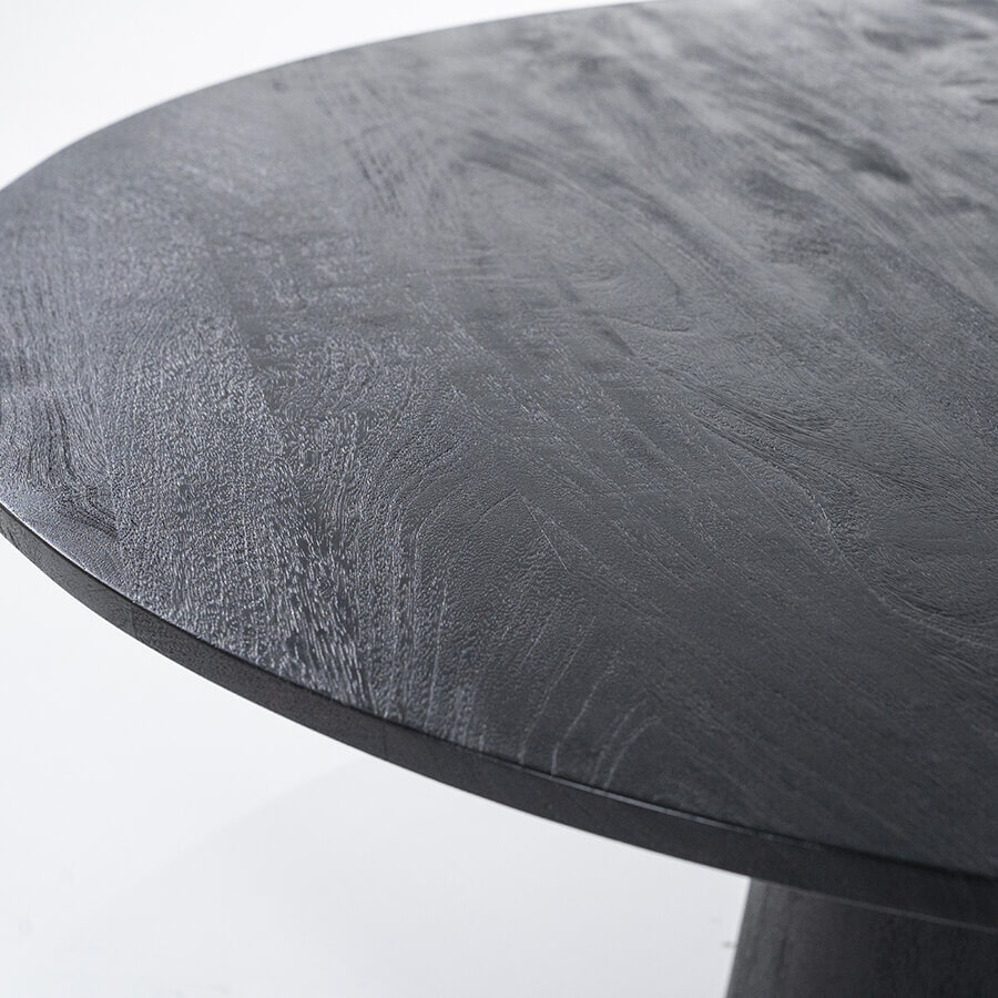 Eleonora Ronde Eettafel 'Aron' Mangohout, kleur Zwart, 130cm