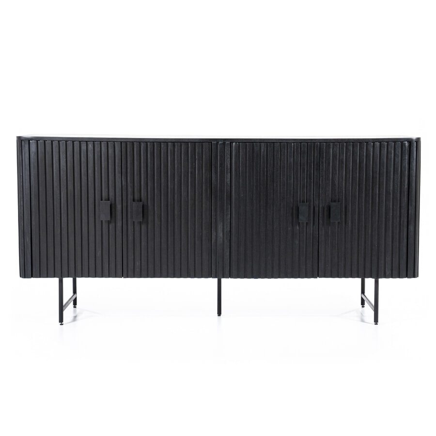 Eleonora Dressoir 'Remi' Mangohout en metaal, kleur Zwart, 170cm