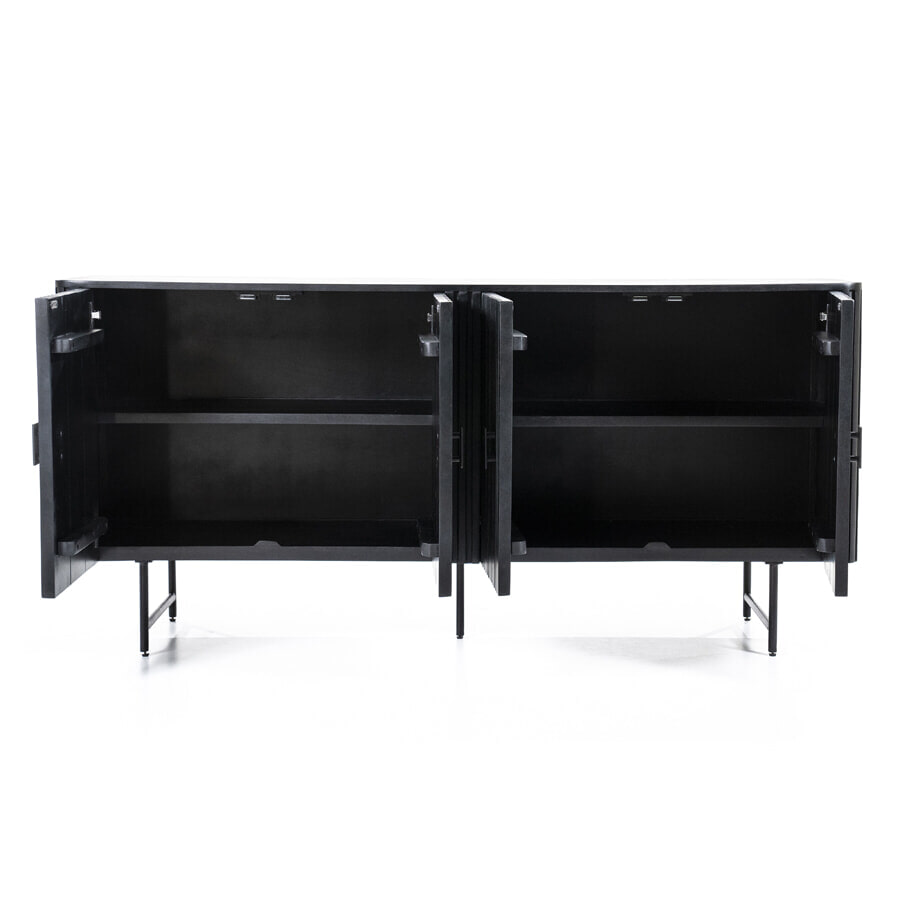 Eleonora Dressoir 'Remi' Mangohout en metaal, kleur Zwart, 170cm