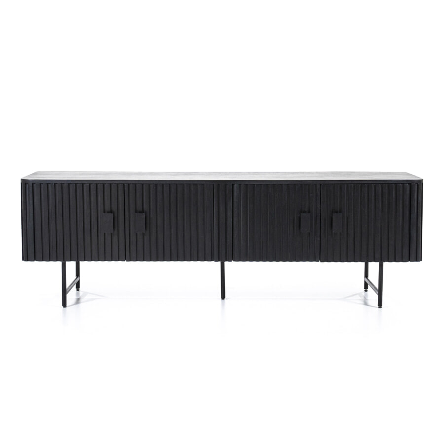 Eleonora TV-meubel 'Remi' Mangohout en metaal, kleur Zwart, 170cm