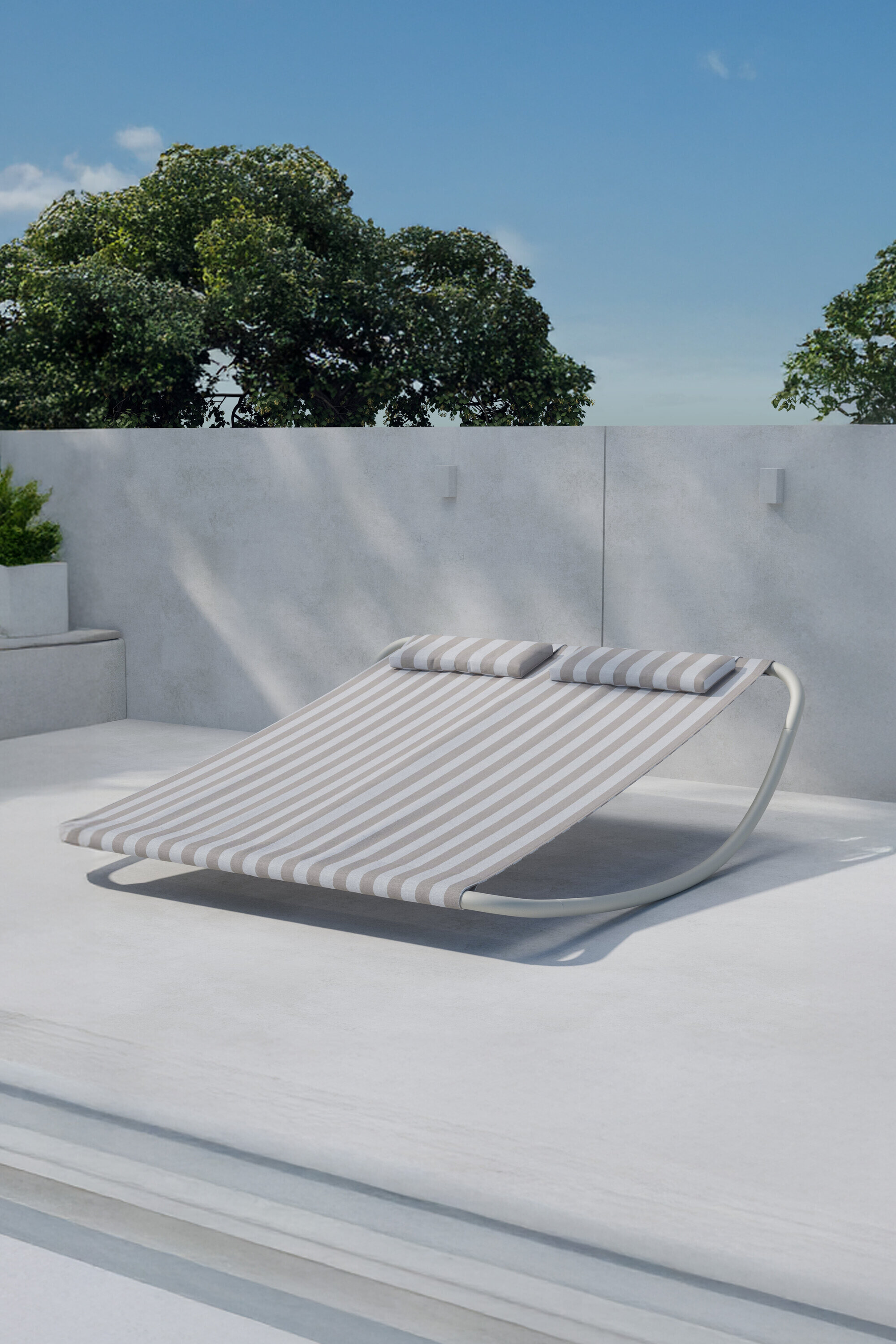 Nohr Ligbed 'Feleshia' 2-persoons, kleur Beige Gestreept