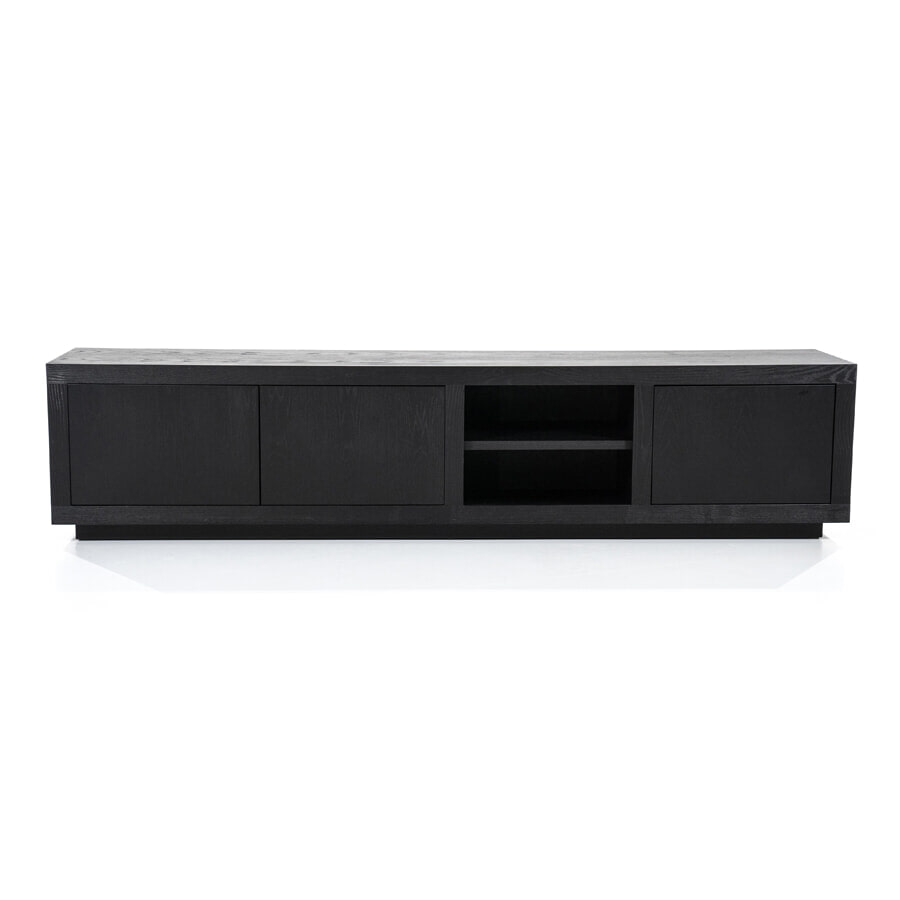 Eleonora TV-meubel 'Helsinki' Eiken, kleur Zwart, 200cm