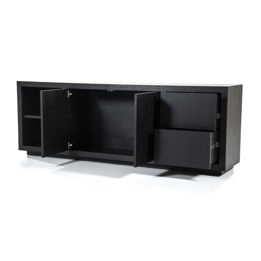 Eleonora Dressoir 'Helsinki' Eiken, kleur Zwart, 200cm