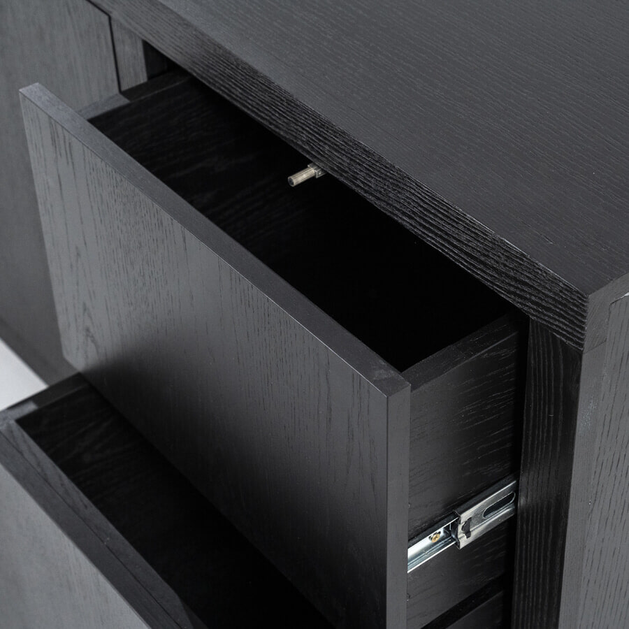 Eleonora Dressoir 'Helsinki' Eiken, kleur Zwart, 200cm