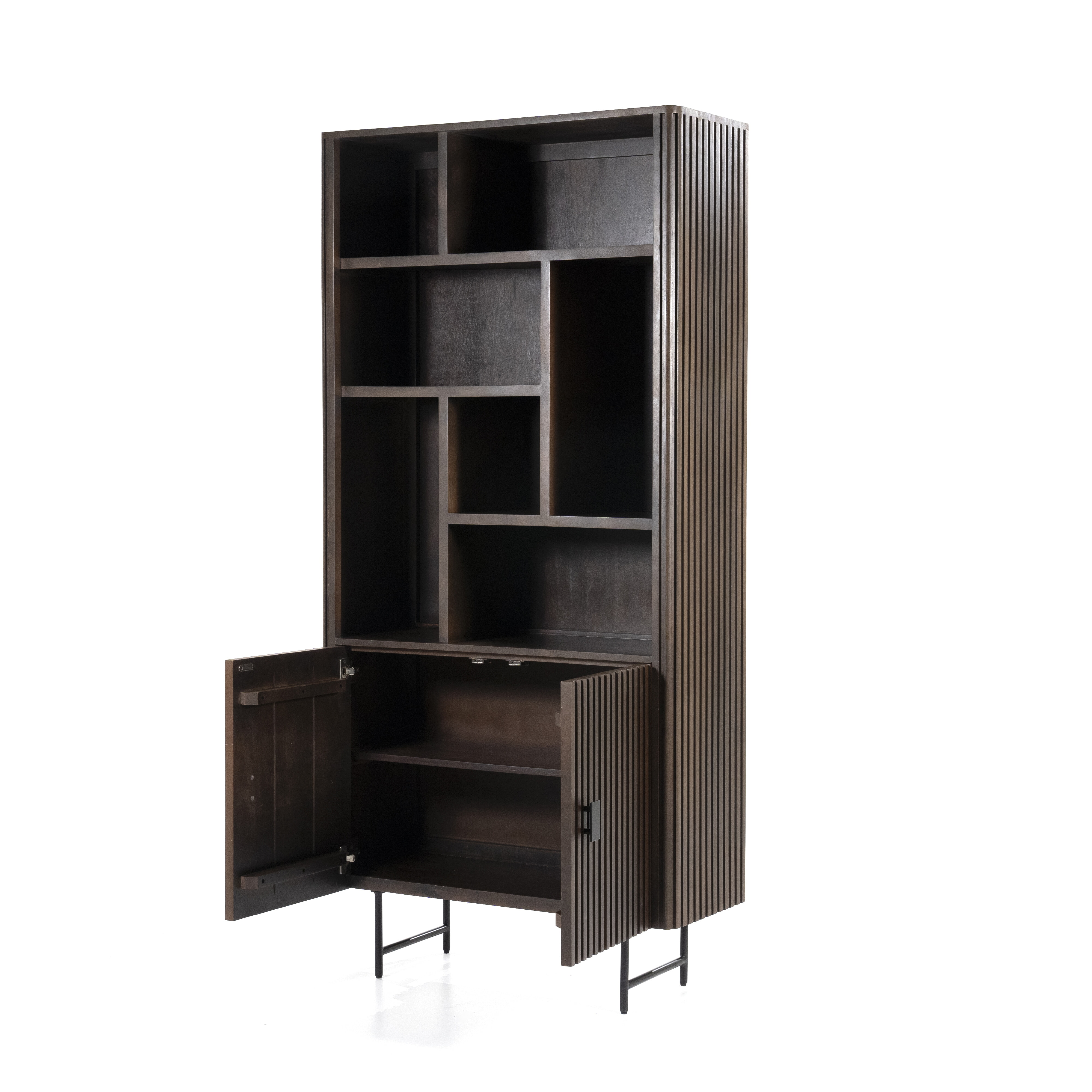 Eleonora Boekenkast 'Remi' Mangohout, 200 x 96cm, kleur Bruin