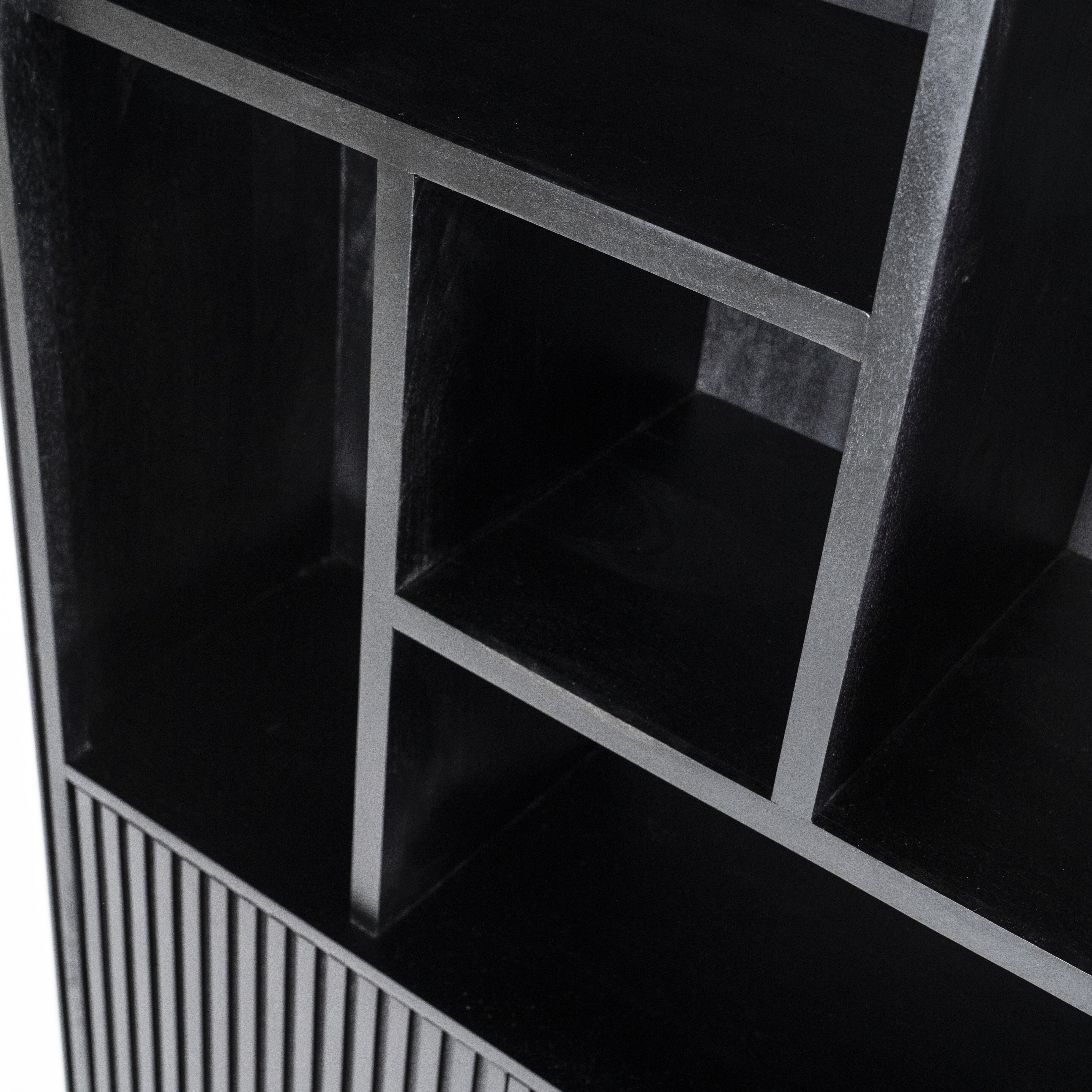 Eleonora Boekenkast 'Remi' Mangohout, 200 x 96cm, kleur Zwart