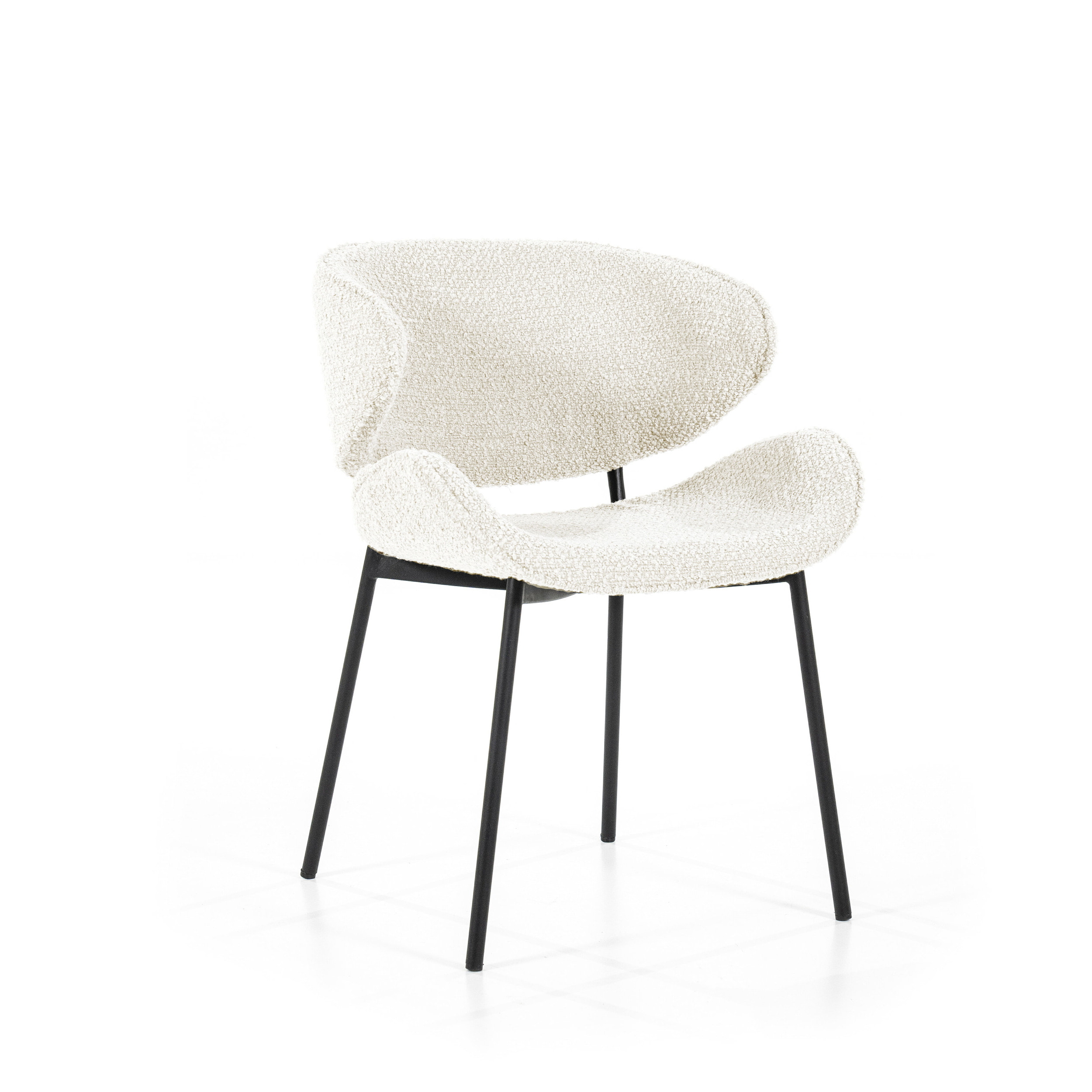 Eleonora Eetkamerstoel 'Tess' Bouclé, kleur Beige