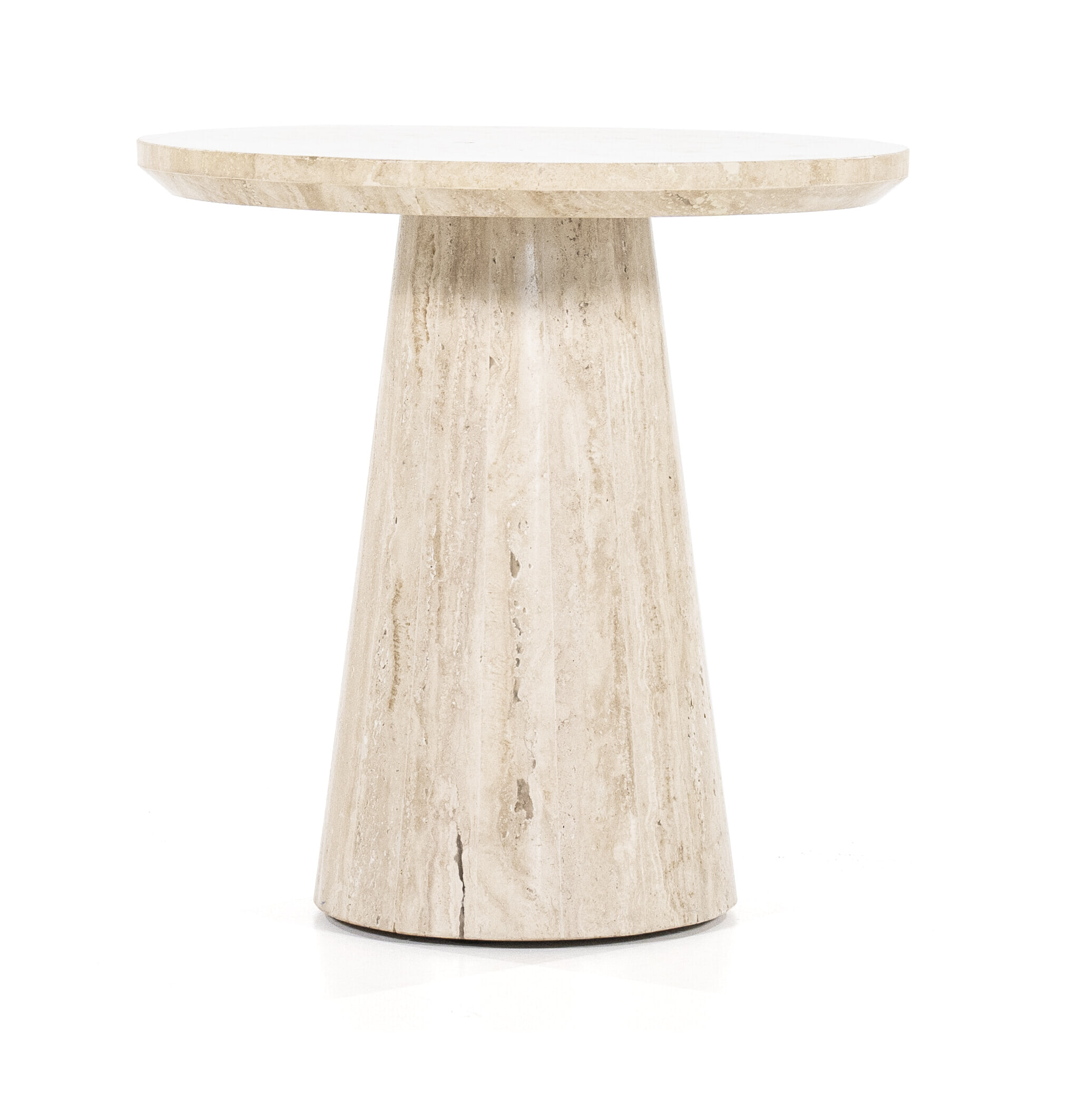 Eleonora Ronde Bijzettafel 'Aime' Travertin, 45cm