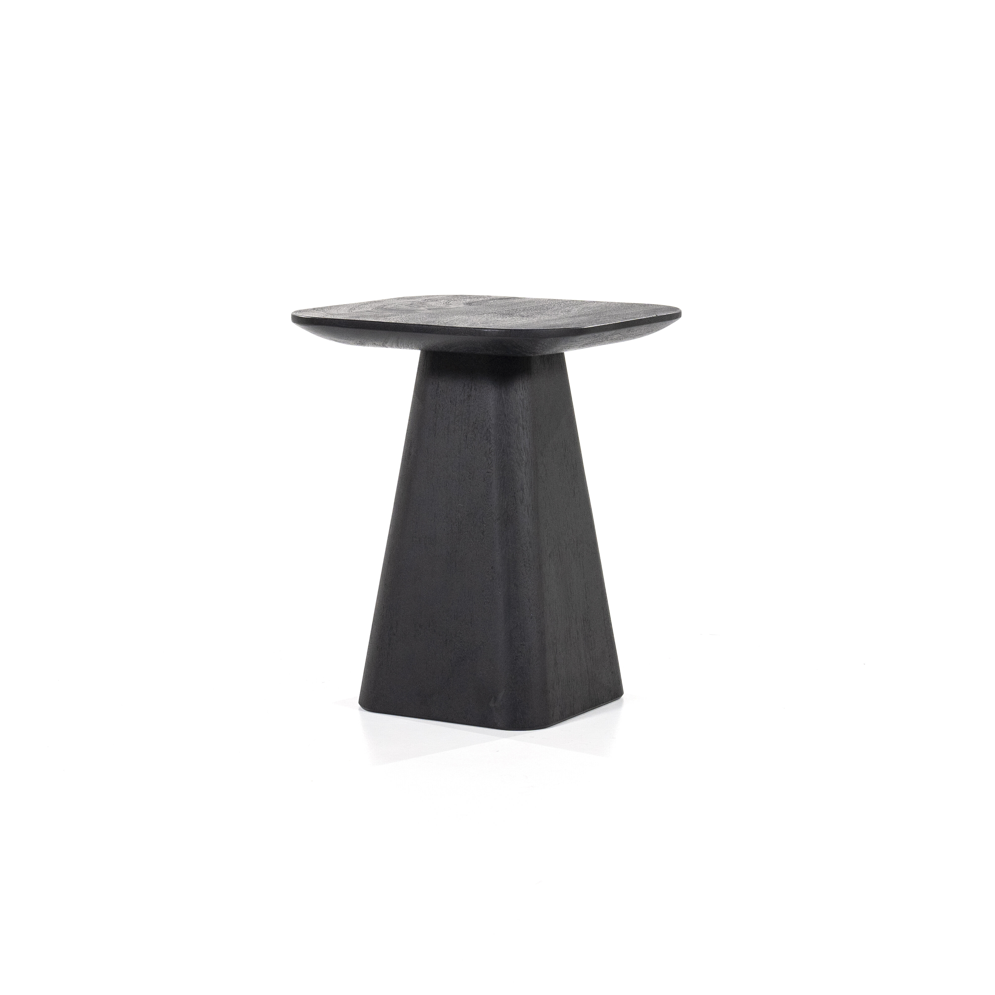 Eleonora Bijzettafel 'Aron' Mangohout, 40 x 40cm, kleur Zwart