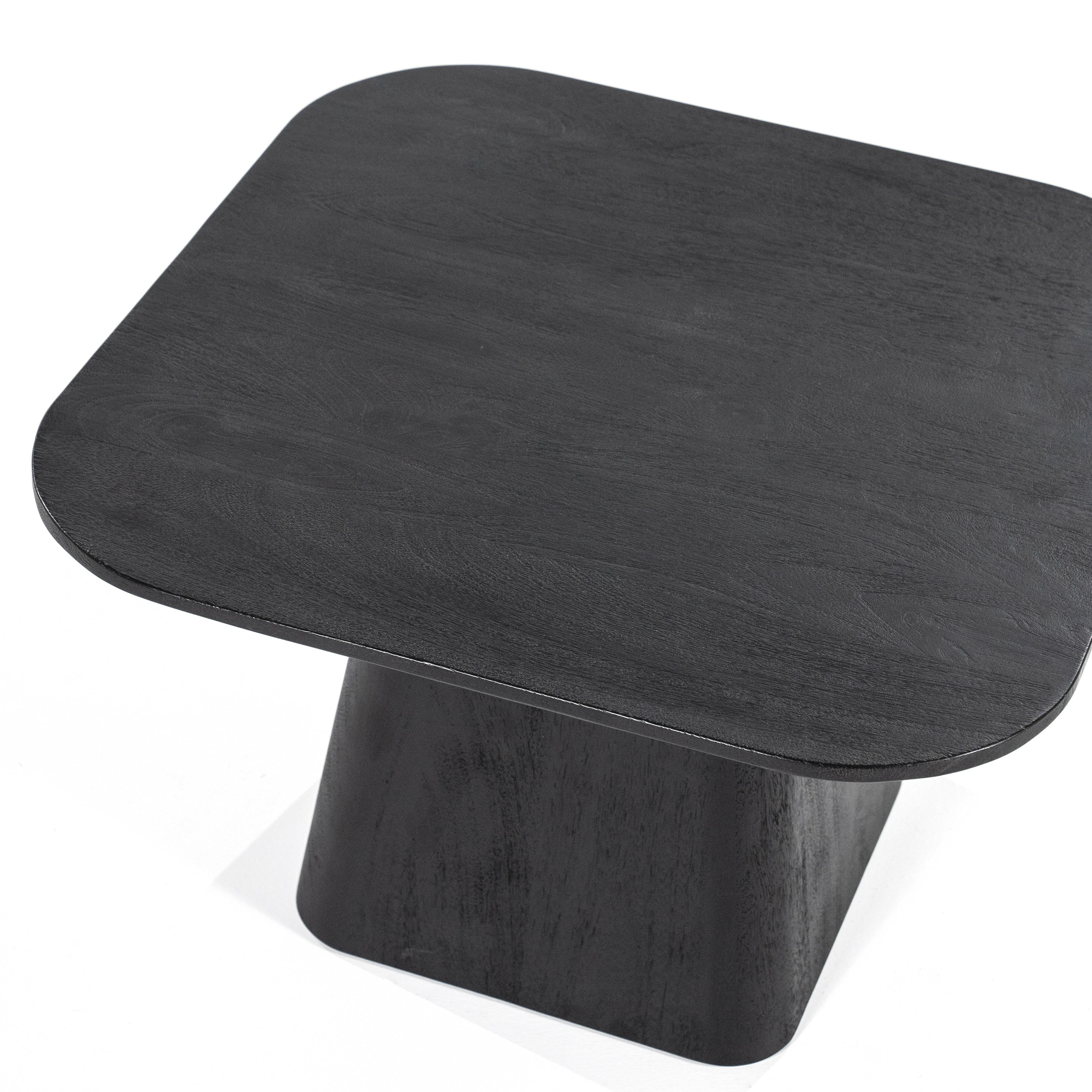 Eleonora Bijzettafel 'Aron' Mangohout, 60 x 60cm, kleur Zwart