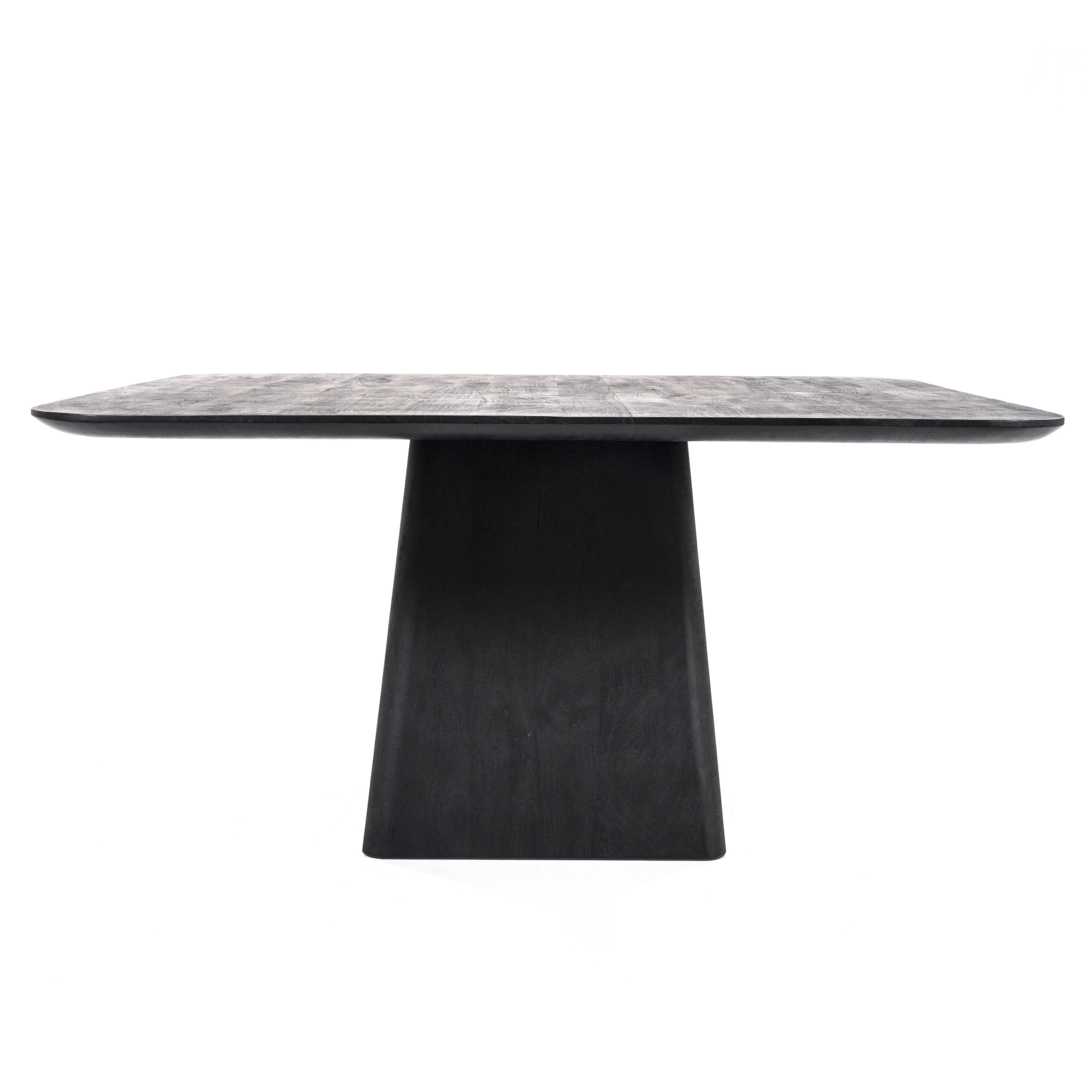Eleonora Vierkante Eettafel 'Aron' Mangohout, 150 x 150cm, kleur Zwart