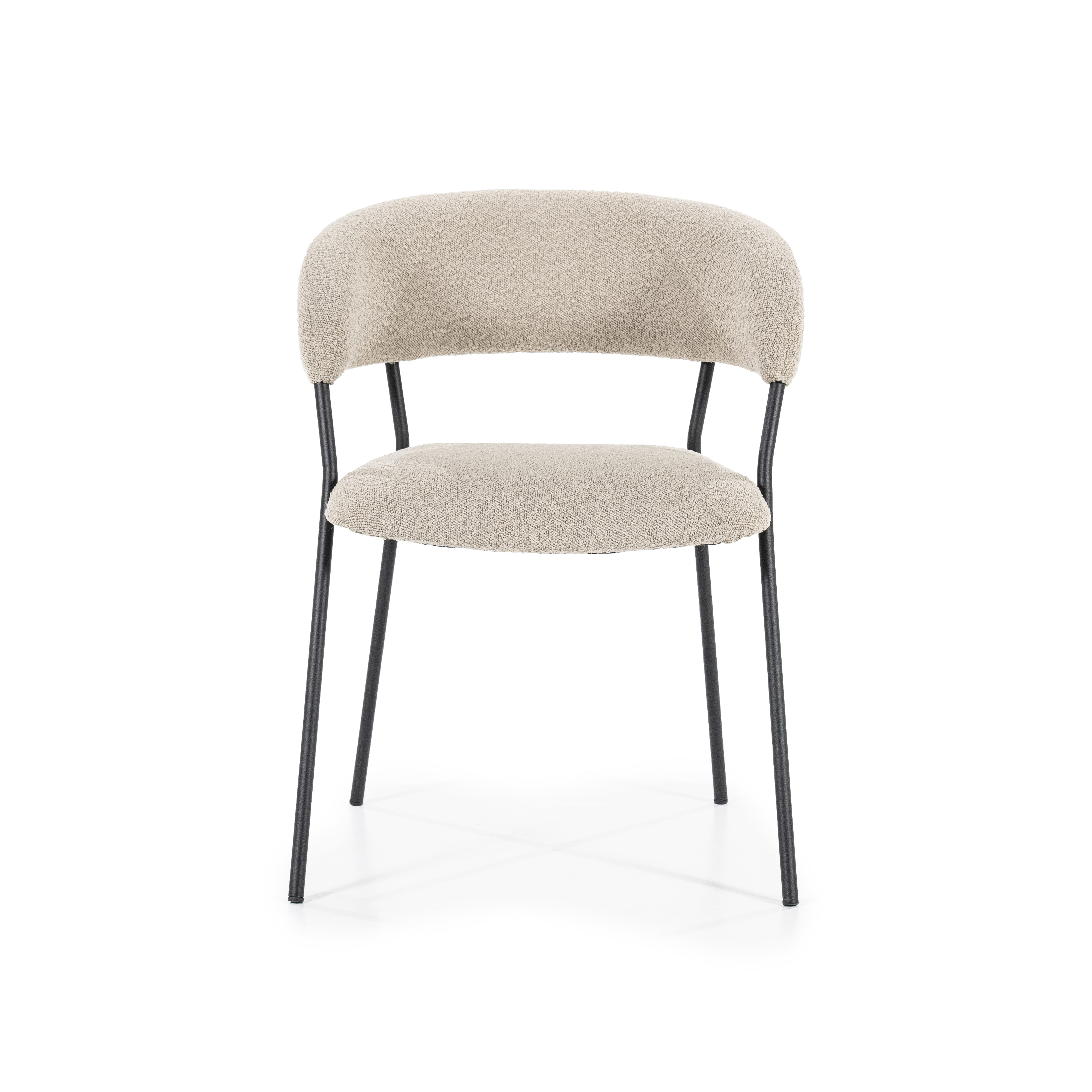 Eleonora Eetkamerstoel 'Luka' Bouclé, kleur Taupe