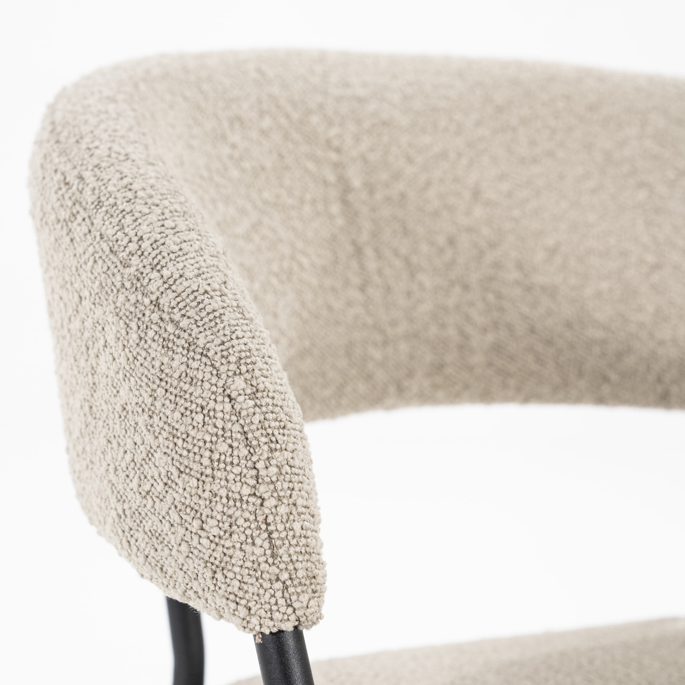 Eleonora Eetkamerstoel 'Luka' Bouclé, kleur Taupe