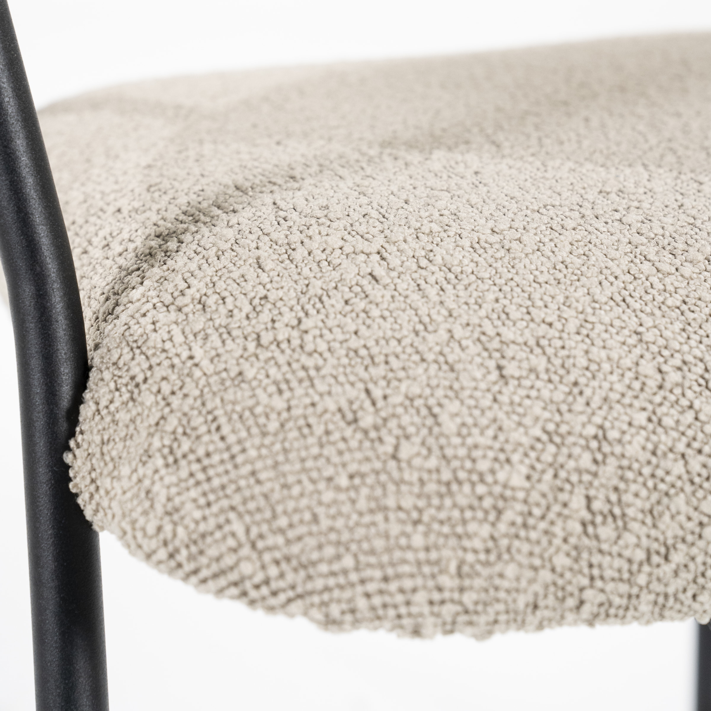 Eleonora Eetkamerstoel 'Luka' Bouclé, kleur Taupe