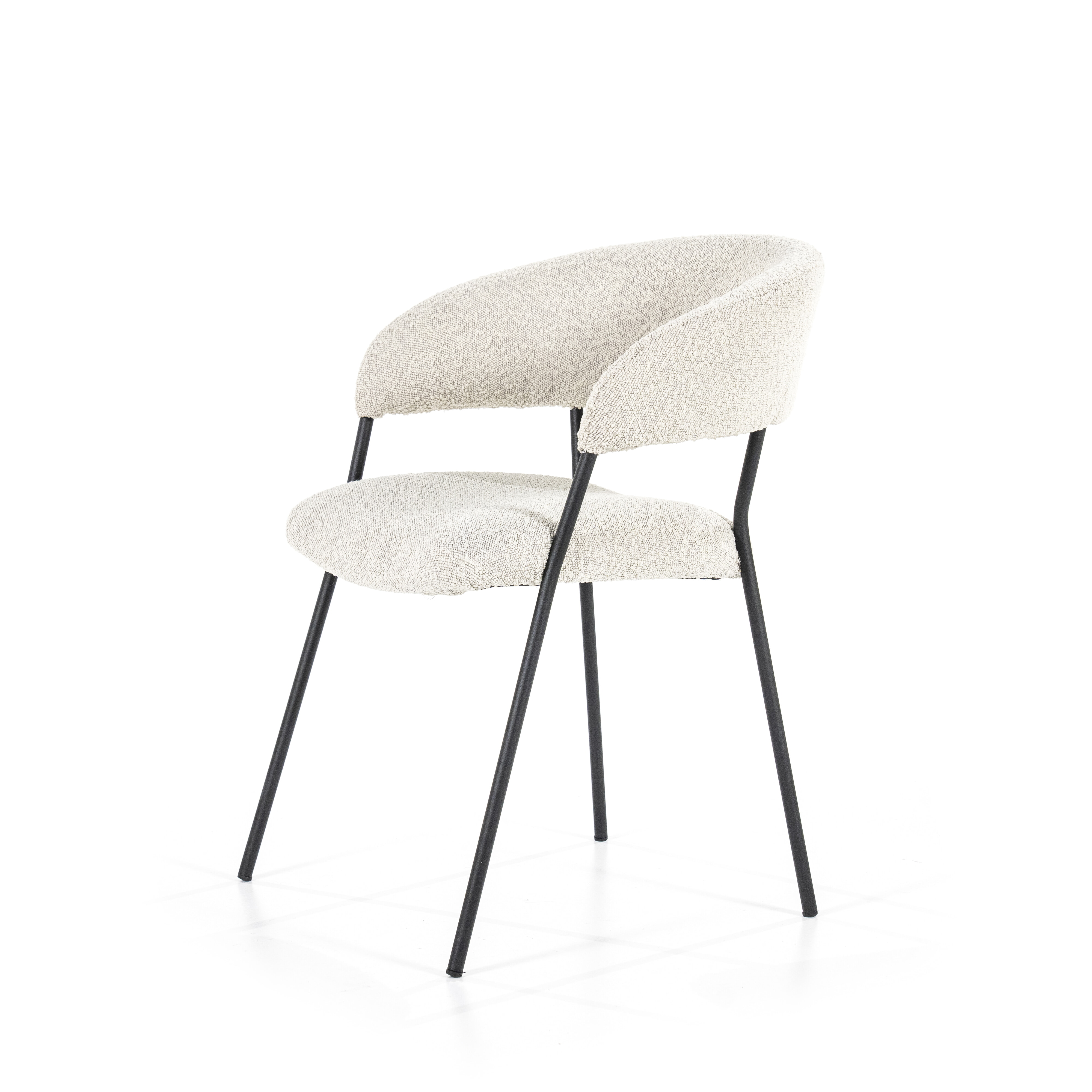 Eleonora Eetkamerstoel 'Luka' Bouclé, kleur Beige