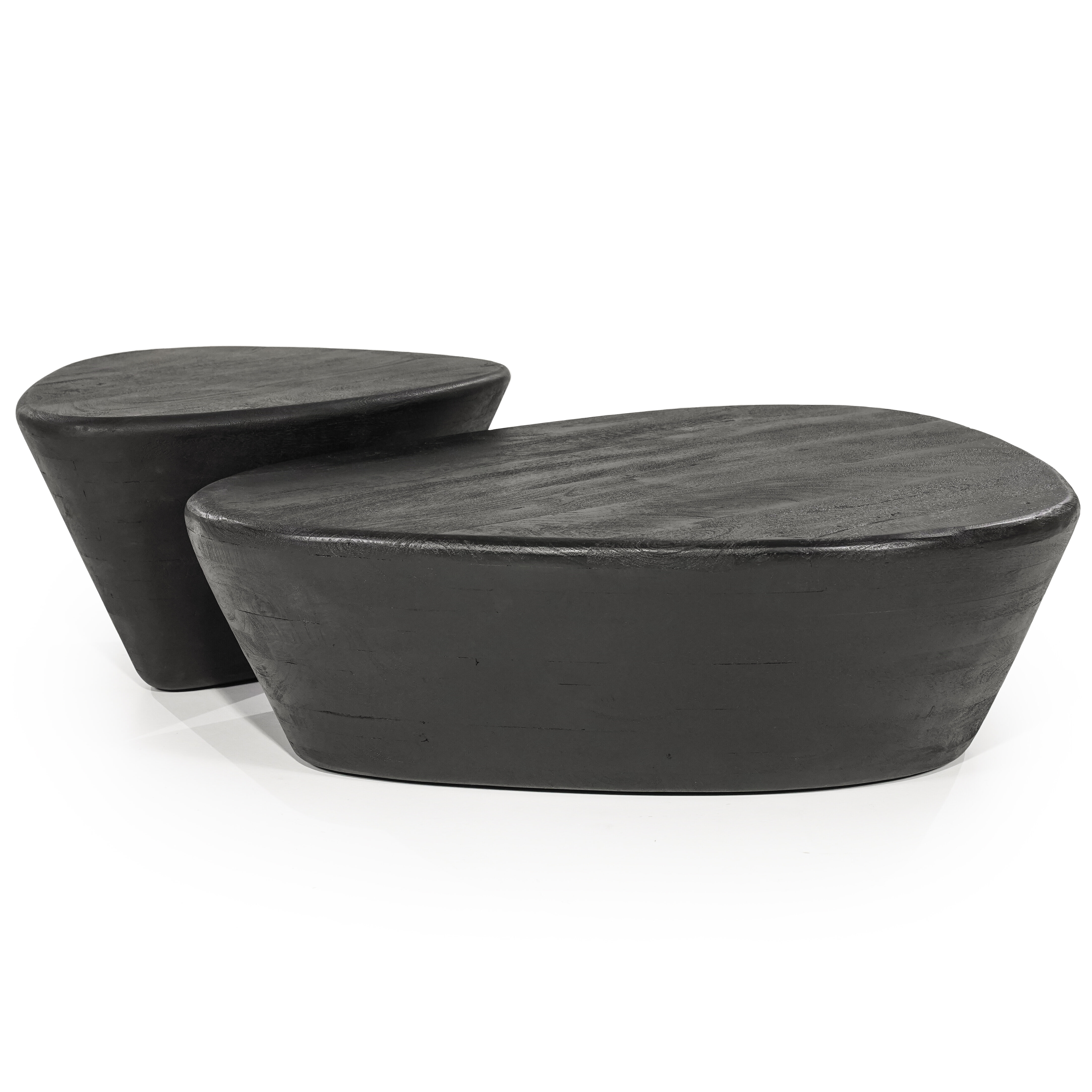 Eleonora Organische Salontafel 'Mila' Mangohout, 70 x 53cm, kleur Zwart